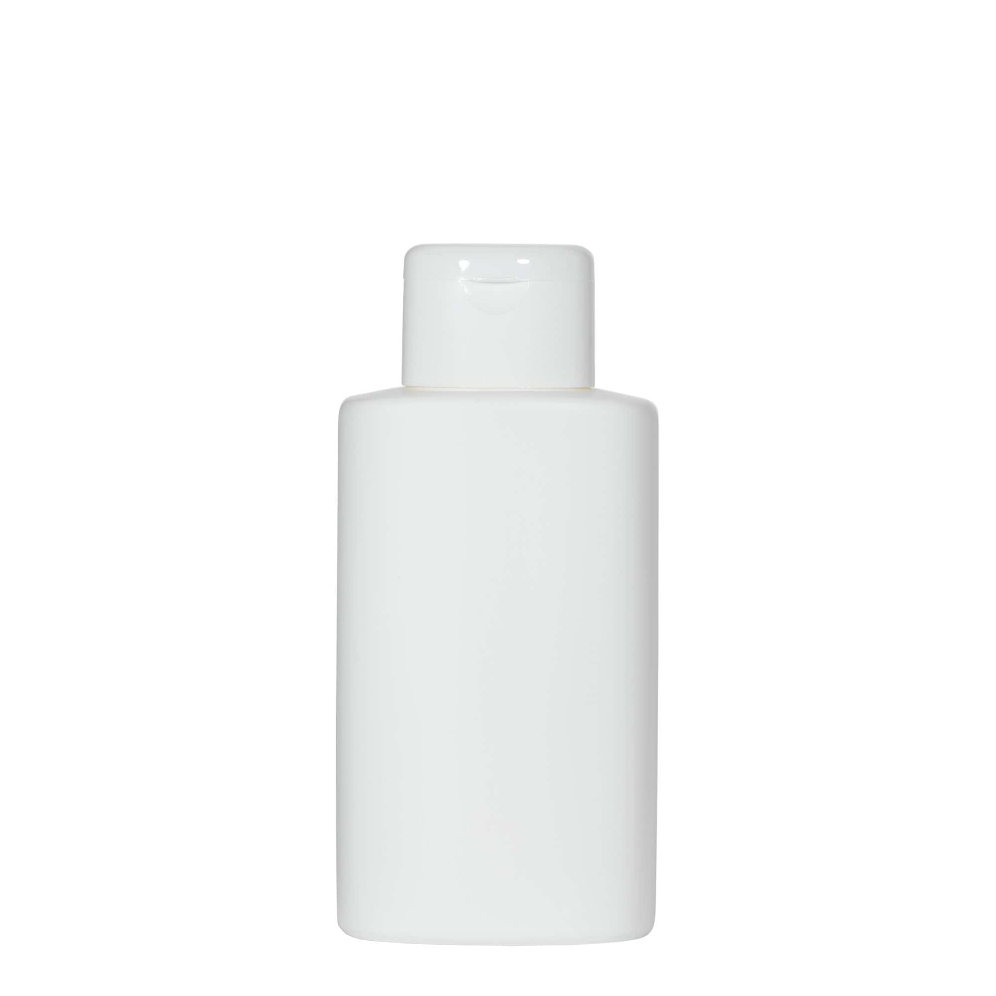 250 ml Kunststoffflasche 'Indy', oval, HDPE, weiß, Mündung: Schraubverschluss