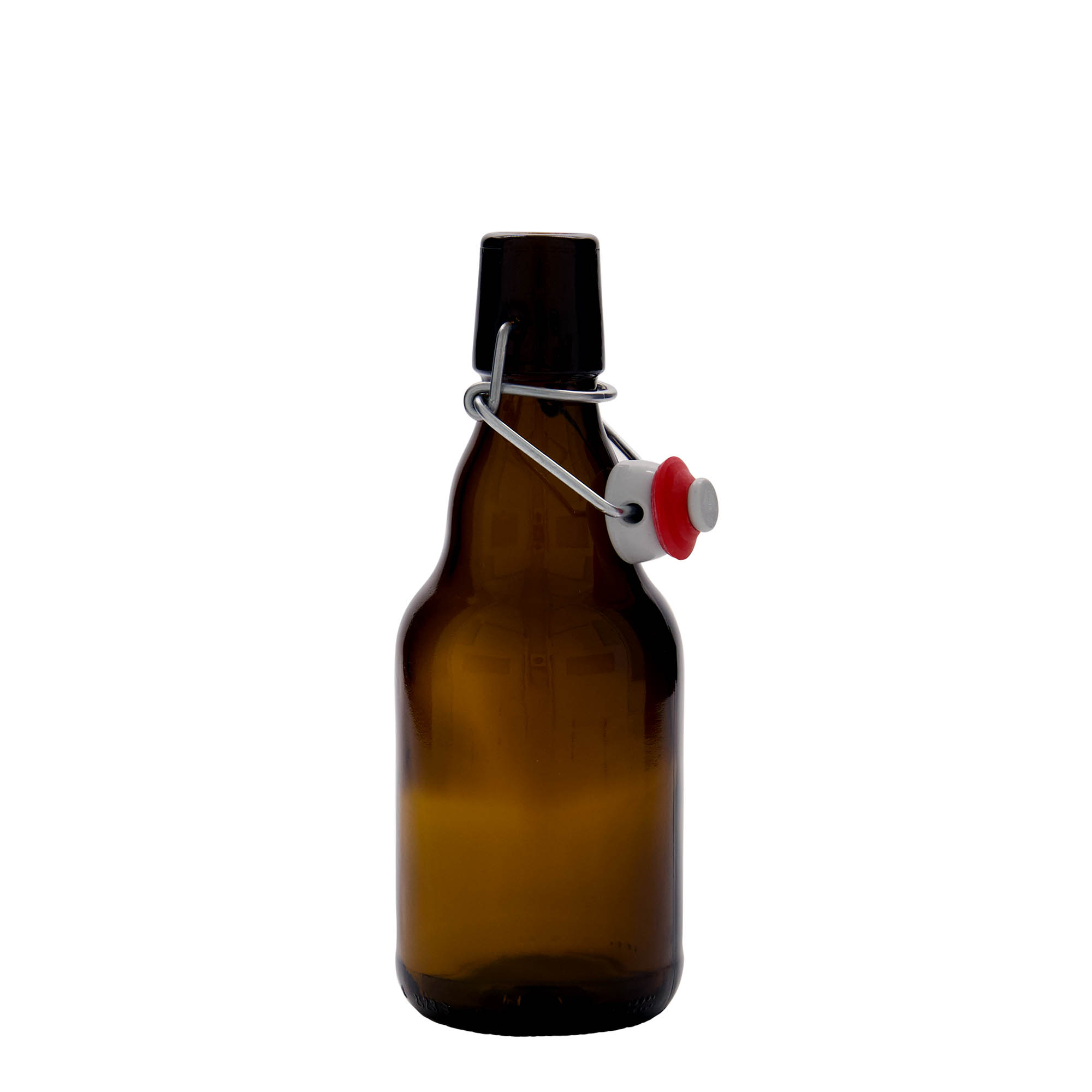 330 ml Bierflasche „Steinie“, Glas, braun, Mündung: Bügelverschluss