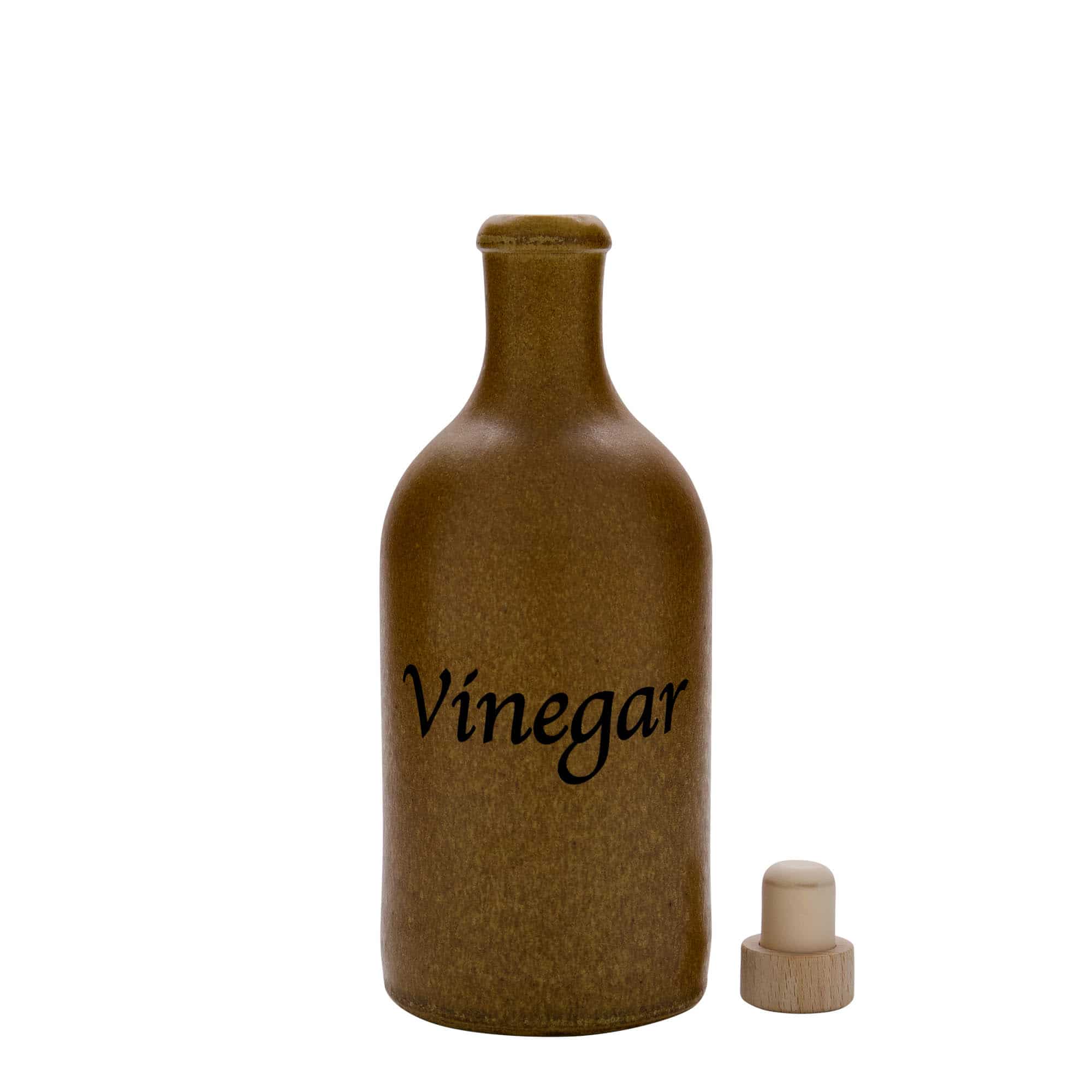 500 ml Tonkrug, Motiv: Vinegar, Steinzeug, braun-kristall, Mündung: Kork