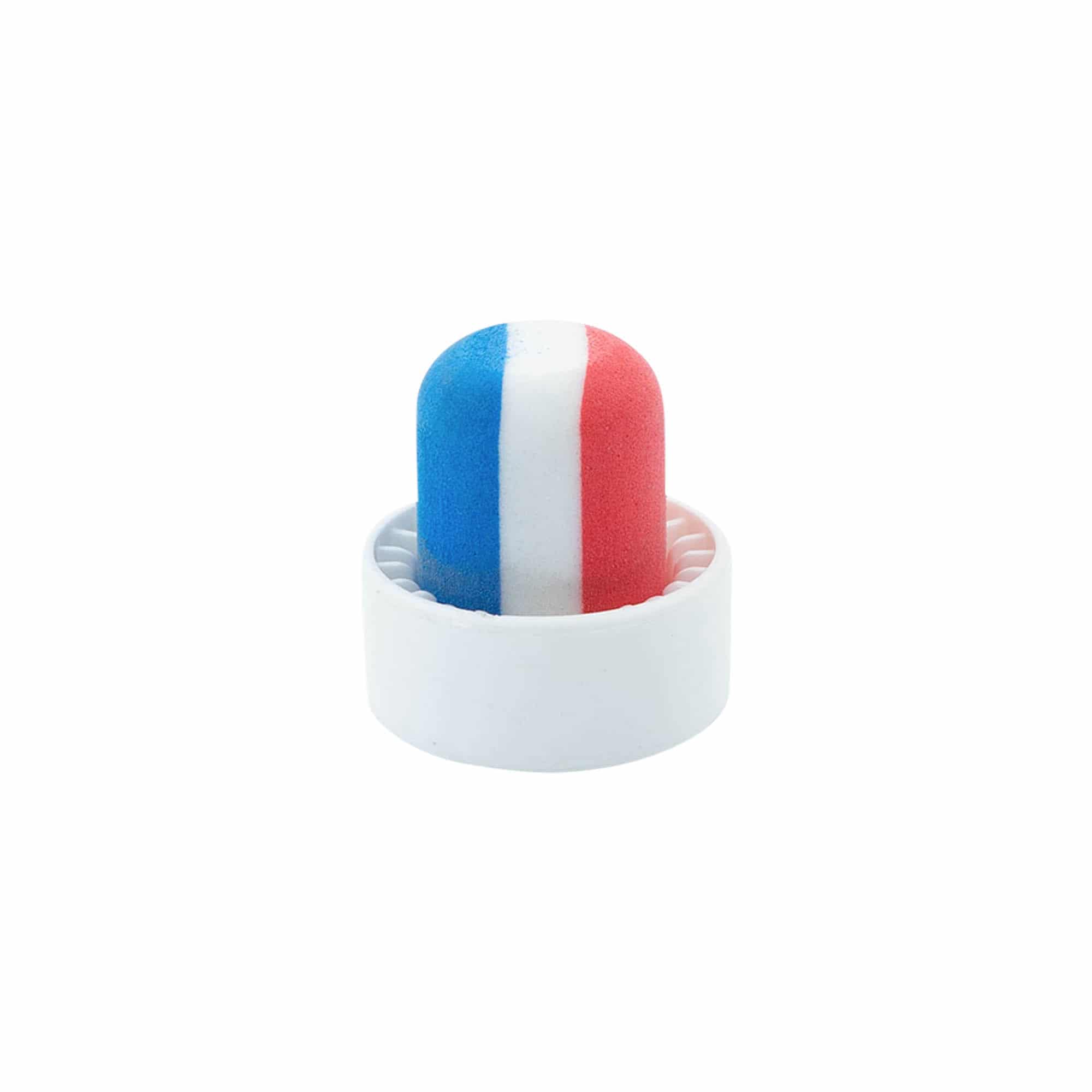 Griffkorken 19 mm „Frankreich“, Kunststoff, mehrfarbig, für Mündung: Kork