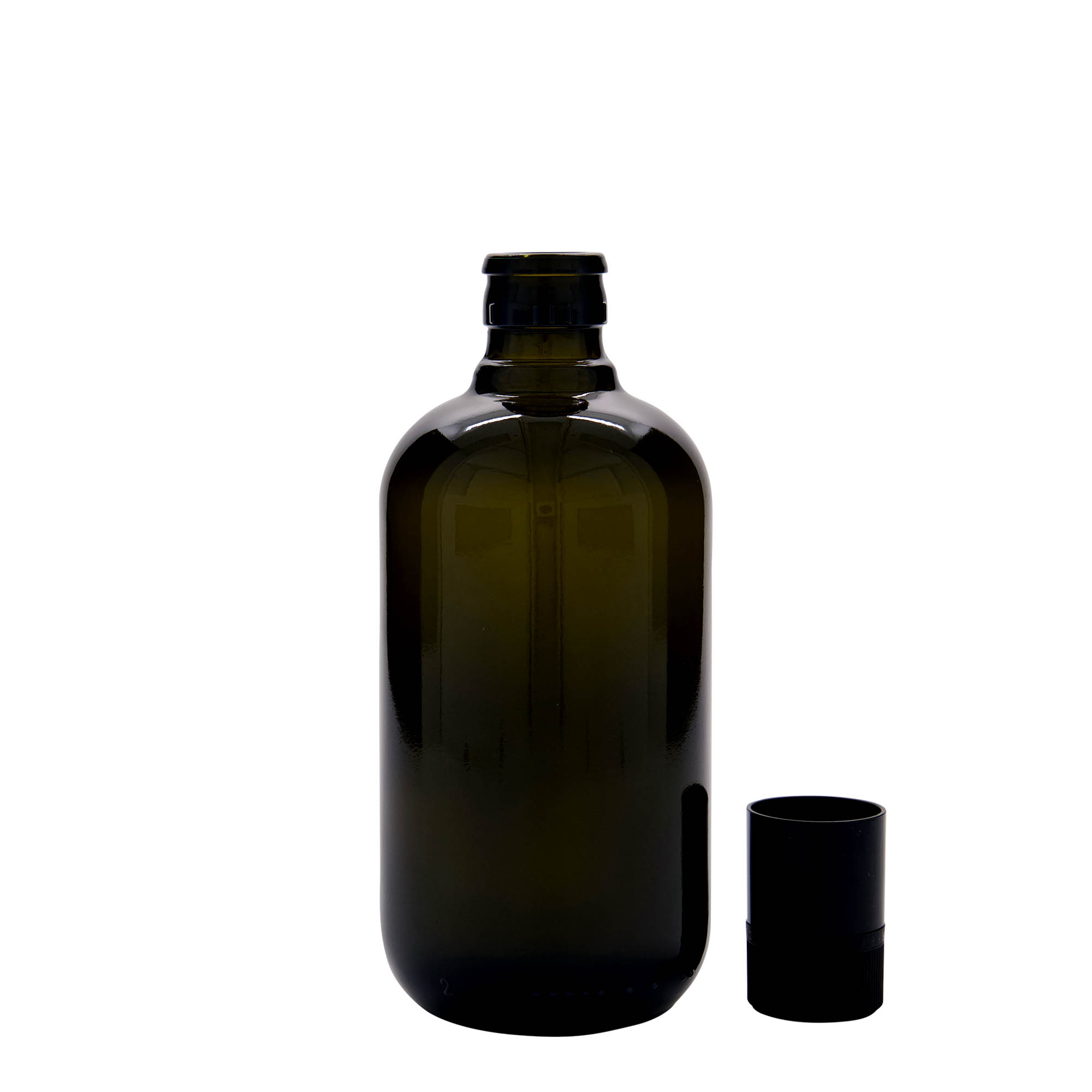 500 ml Essig-/Ölflasche „Biolio“, Glas antikgrün, Mündung: DOP