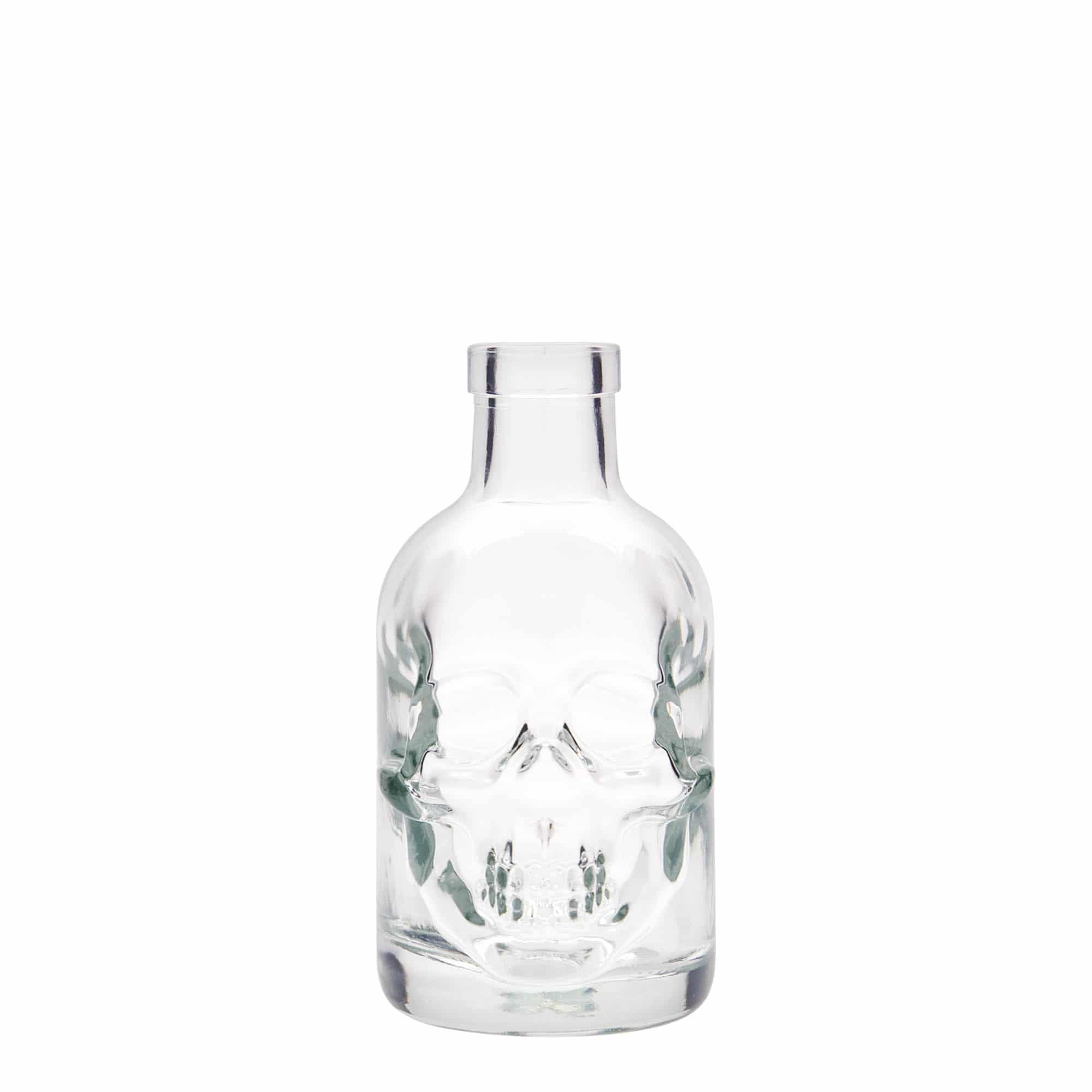 200 ml Glasflasche „Totenkopf“, Mündung: Kork