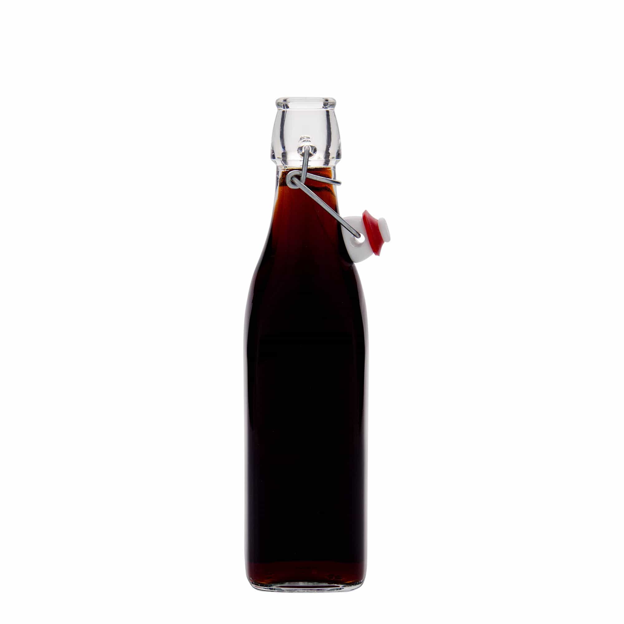 500 ml Glasflasche „Swing“, quadratisch, Mündung: Bügelverschluss