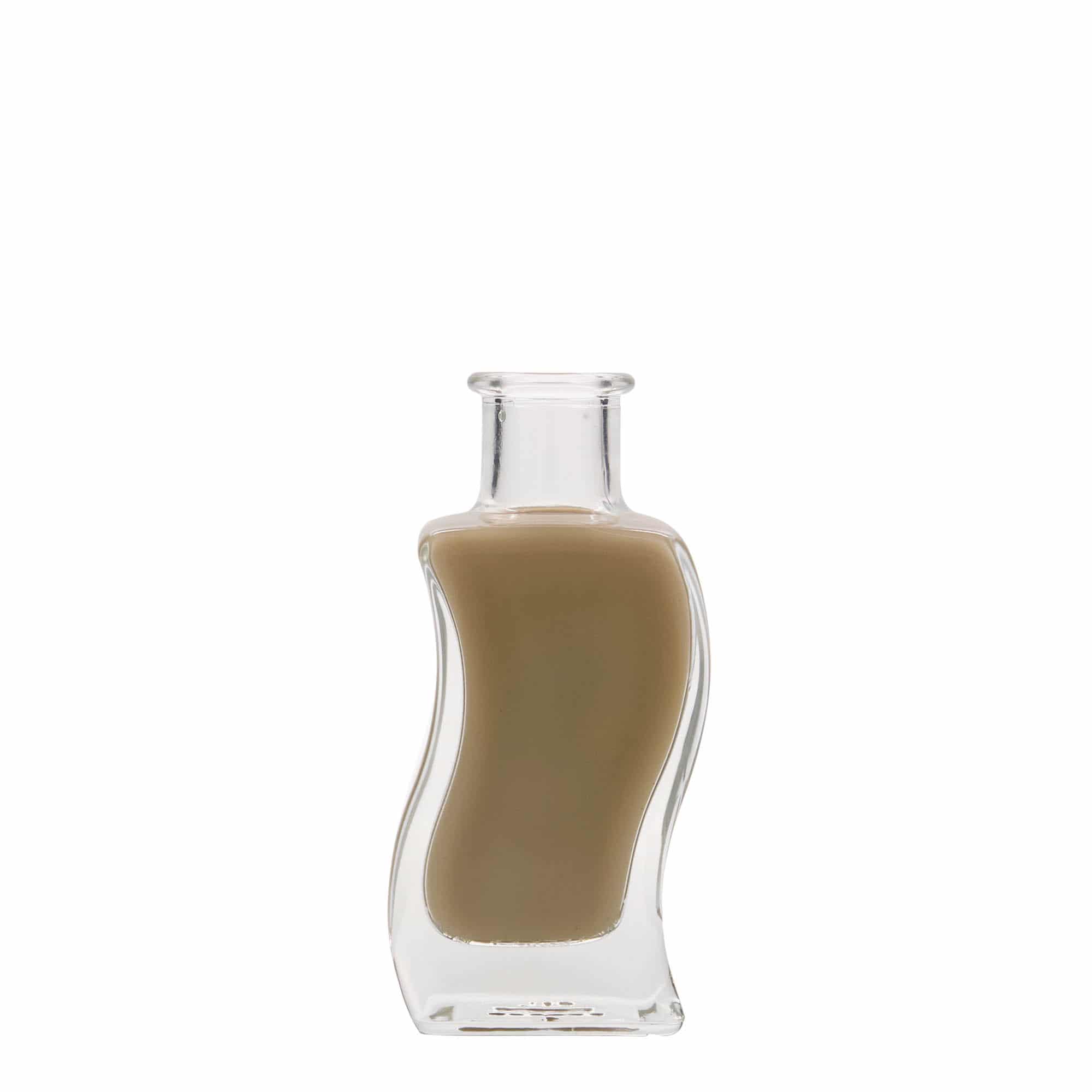 100 ml Glasflasche „Welle“, quadratisch, Mündung: Kork
