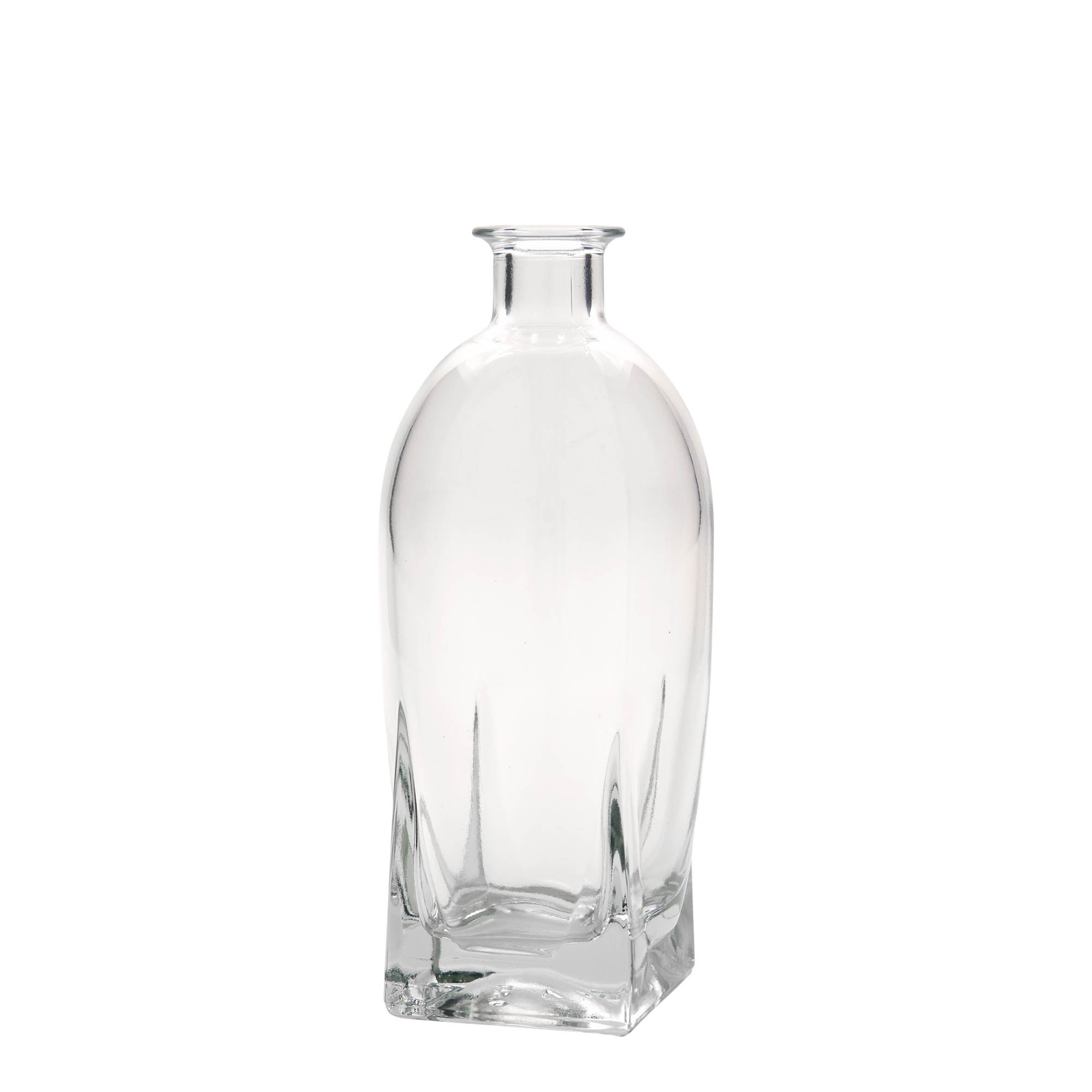 500 ml Glasflasche „Zino“, quadratisch, Mündung: Kork