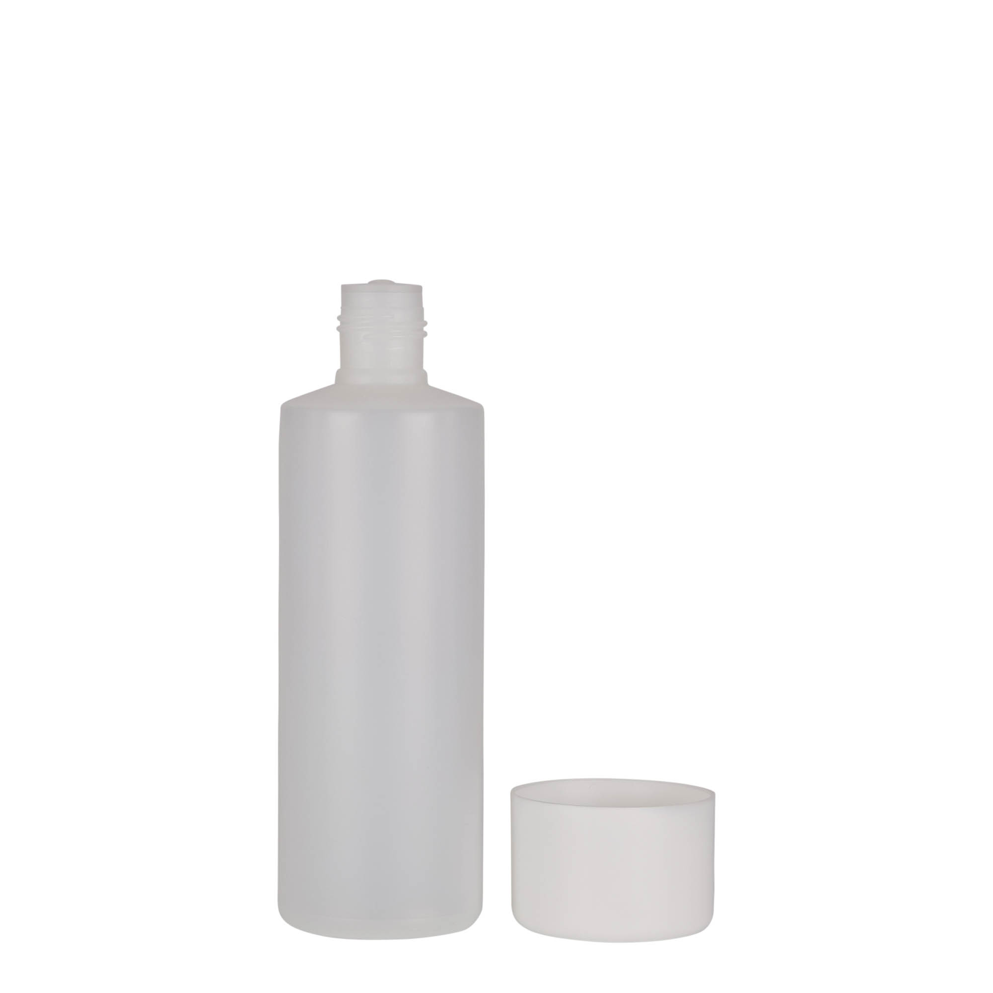 200 ml Rundflasche, PE-Kunststoff, natur, Mündung: Schraubverschluss 200 ml Rundflasche, PE-Kunststoff, natur, Mündung: Schraubverschluss