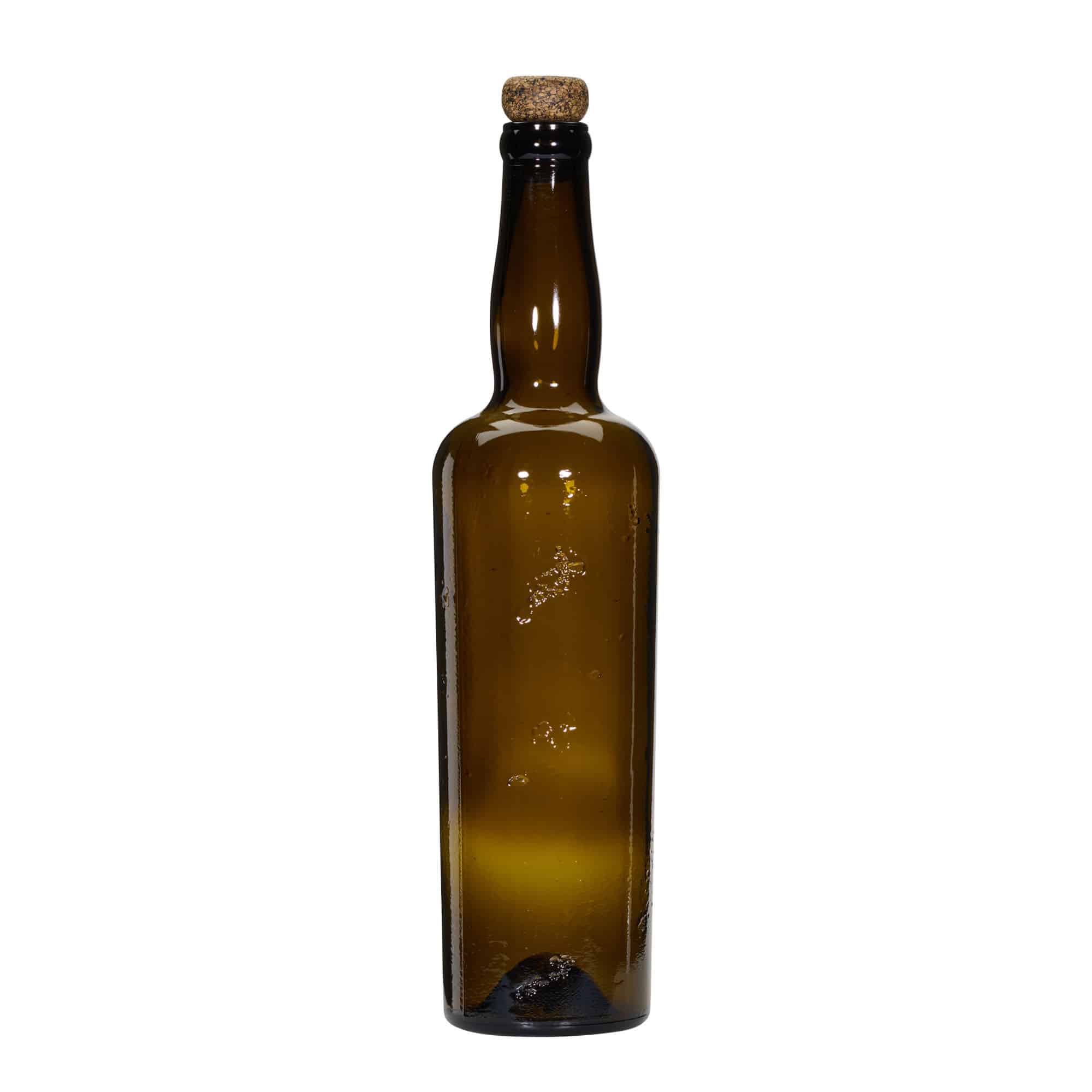 750 ml Wildly Crafted Glasflasche „Siroco“, braun, Mündung: Kork