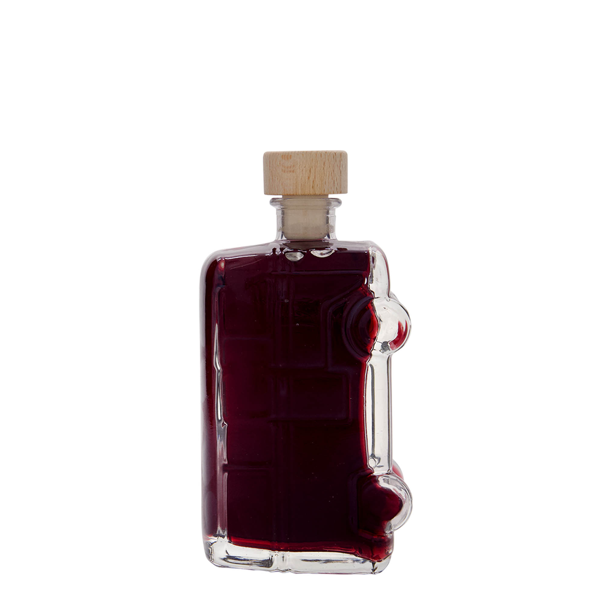 200 ml Glasflasche 'Bulli', Mündung: Kork