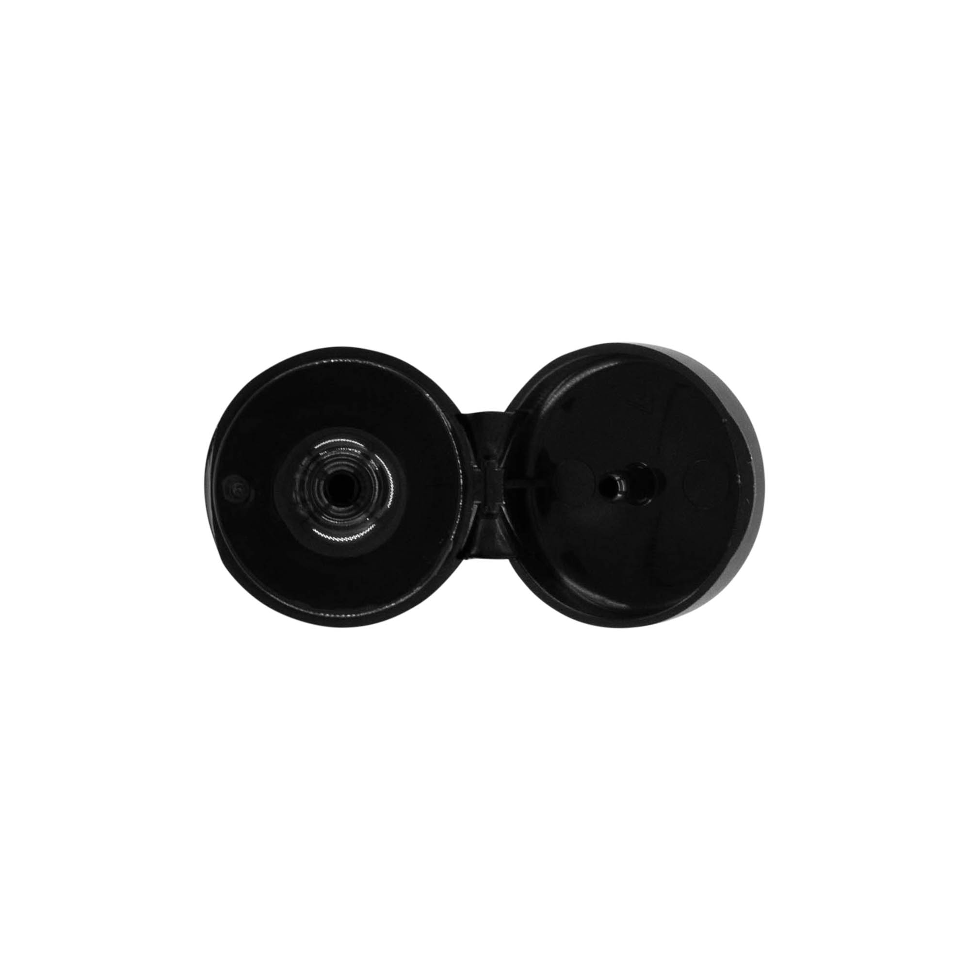 Schraubverschluss Klappscharnier, PP-Kunststoff, schwarz, für Mündung: 20/410 Schraubverschluss Klappscharnier, PP-Kunststoff, schwarz, für Mündung: 20/410