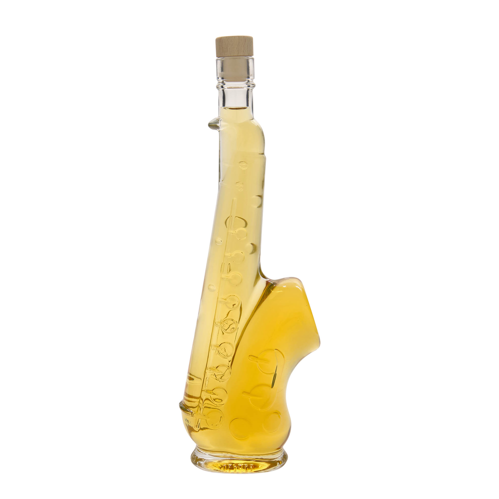 500 ml Glasflasche 'Saxophon', Mündung: Kork