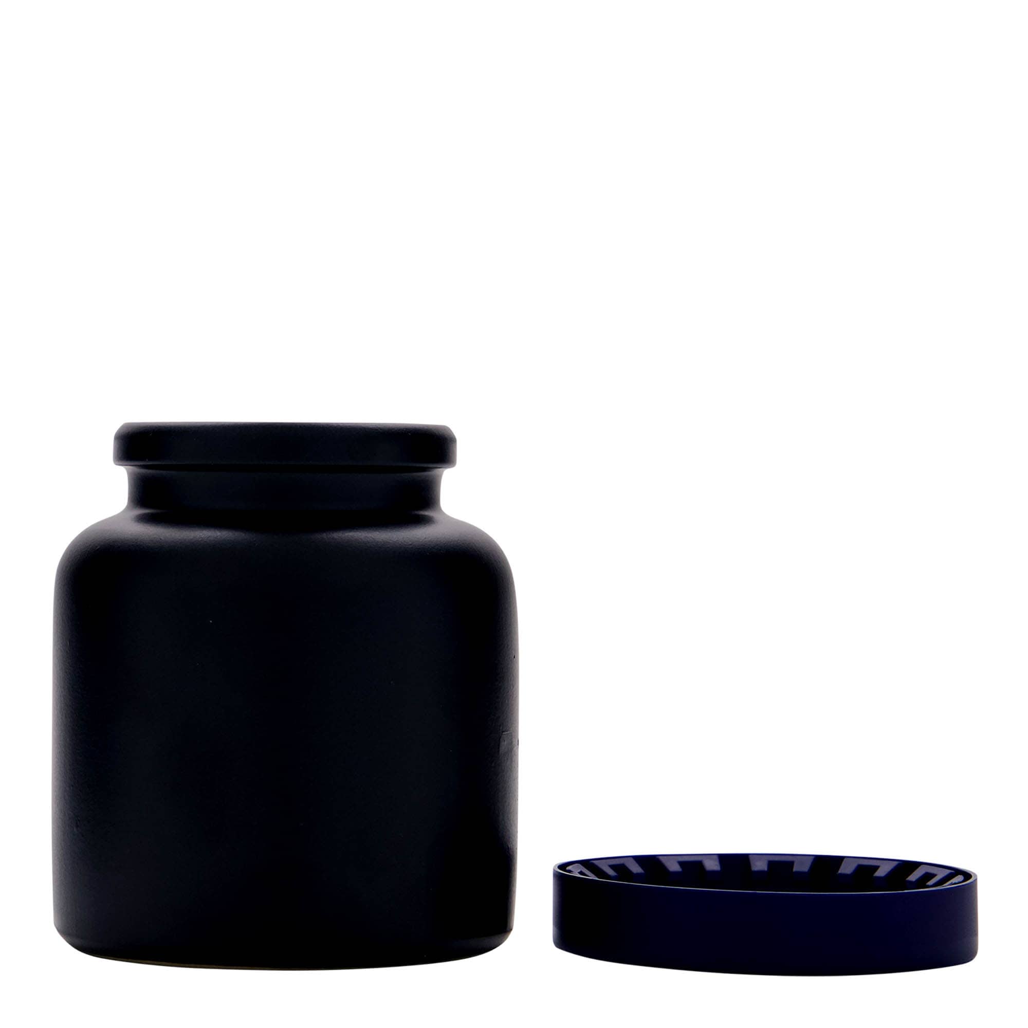 270 ml Steinzeugtopf, Keramik, schwarz, Mündung: Stülpdeckel 270 ml Steinzeugtopf, Keramik, schwarz, Mündung: Stülpdeckel