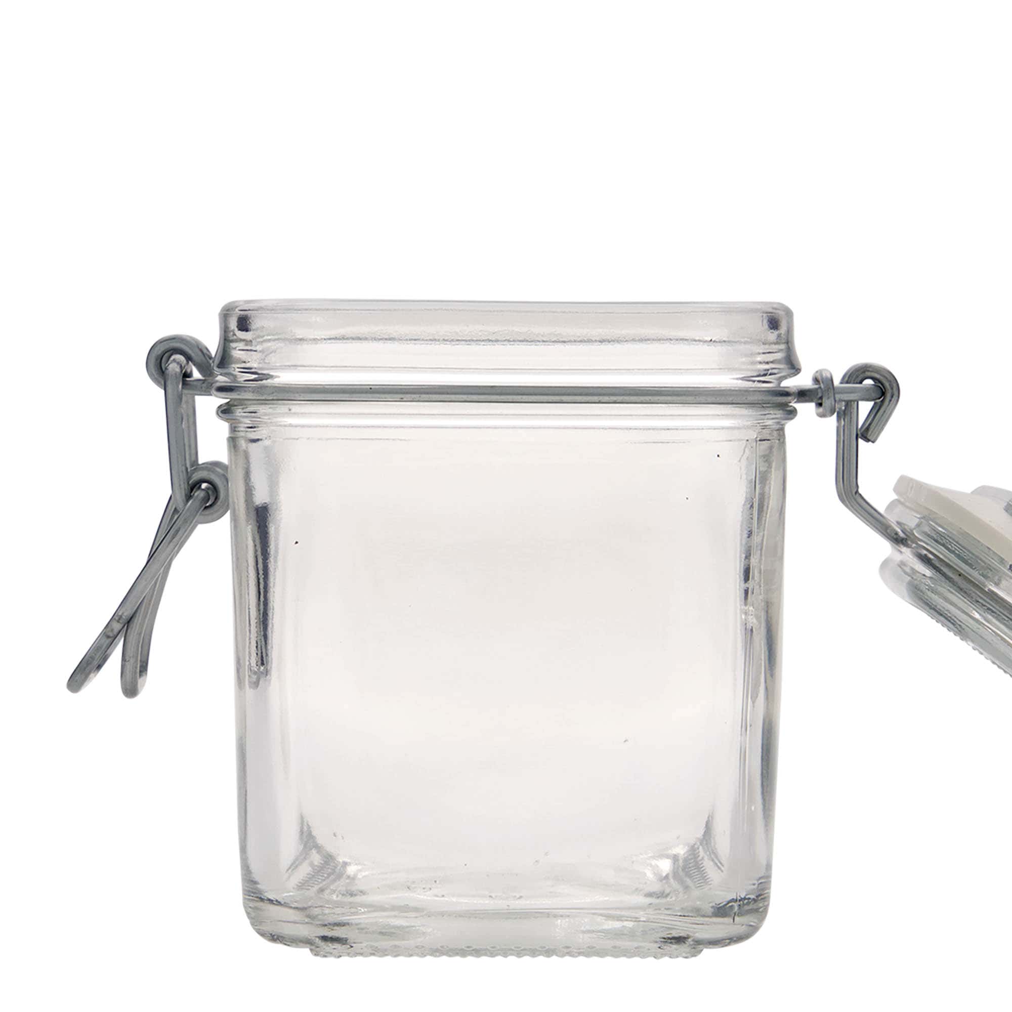 350 ml Drahtbügelglas, quadratisch, Mündung: Drahtbügelverschluss