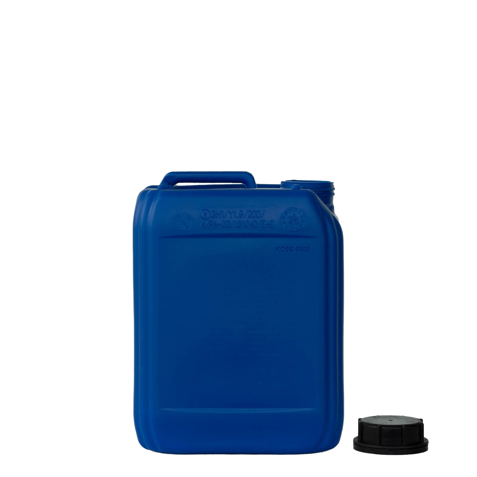 5 l Kanister, rechteckig, HDPE-Kunststoff, blau, Mündung: ND 55 5 l Kanister, rechteckig, HDPE-Kunststoff, blau, Mündung: ND 55