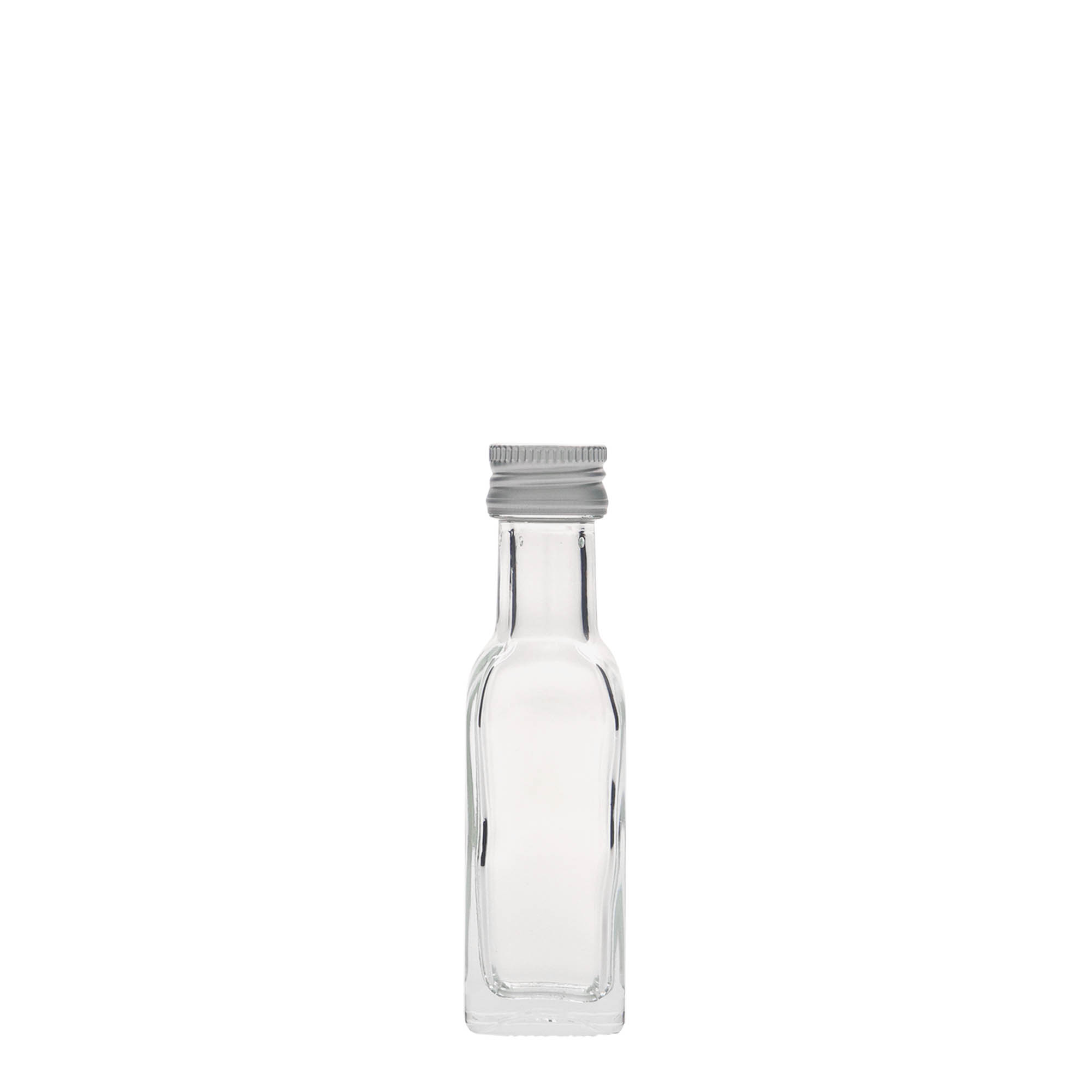 20 ml Glasflasche 'Marasca', quadratisch, Mündung: PP 18 20 ml Glasflasche 'Marasca', quadratisch, Mündung: PP 18