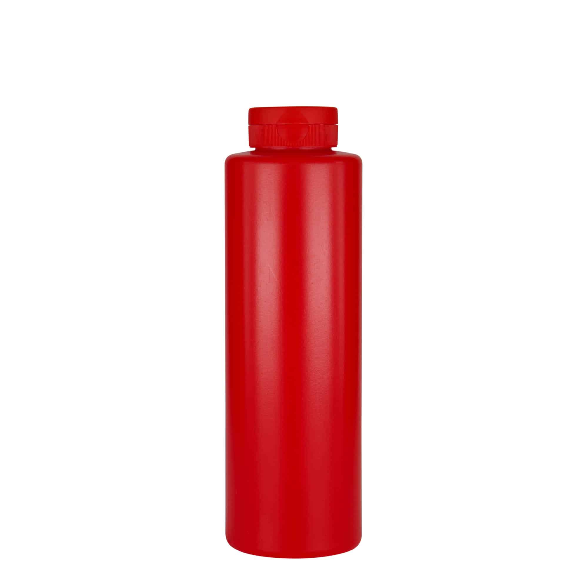 500 ml Soßenflasche, LDPE-Kunststoff, rot, Mündung: GPI 38/400