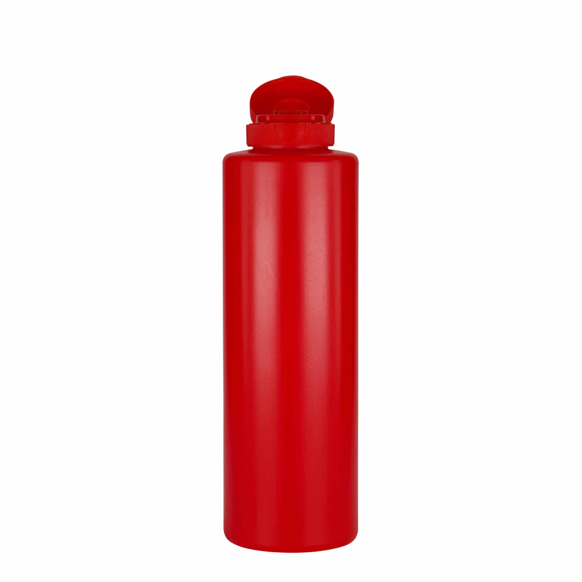 500 ml Soßenflasche, LDPE-Kunststoff, rot, Mündung: GPI 38/400