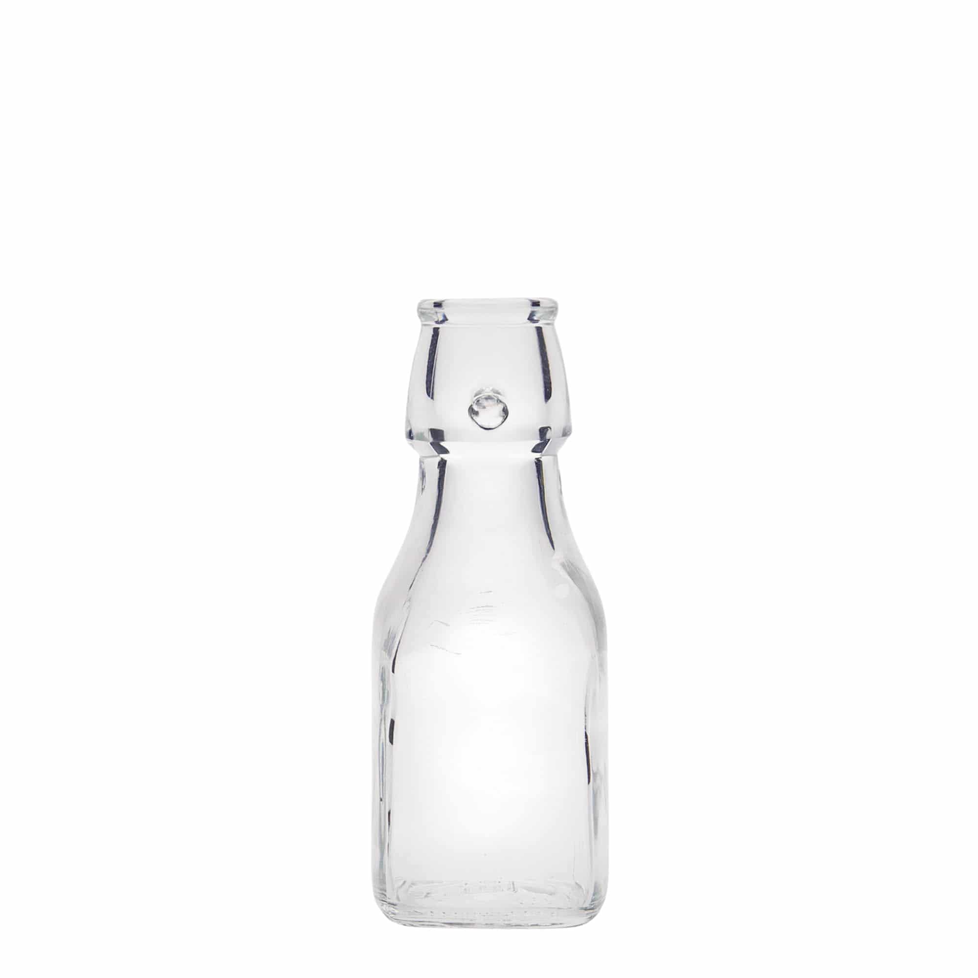 125 ml Glasflasche „Swing“, quadratisch, Mündung: Bügelverschluss