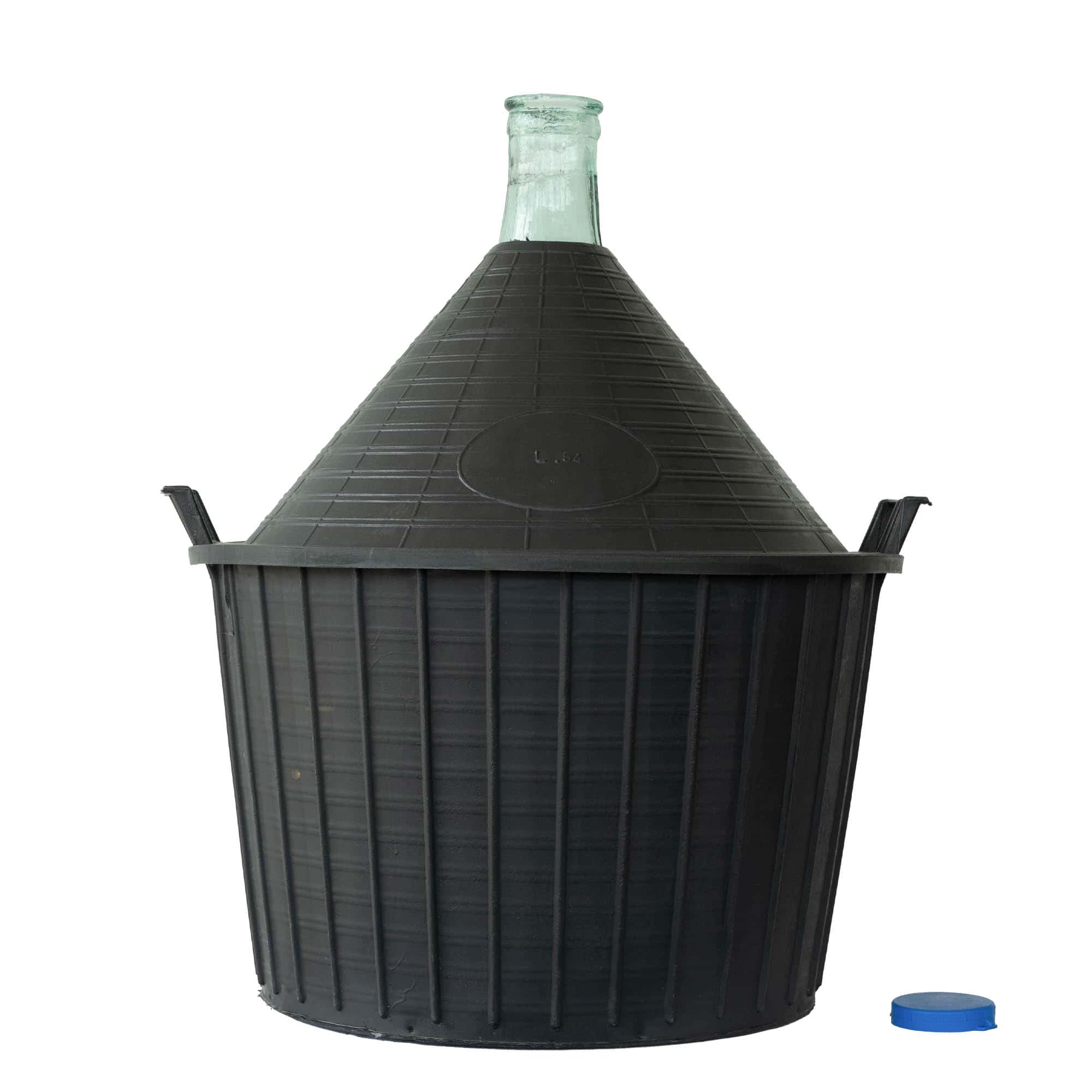 54 l Ballonflasche Enghals, Glas, Mündung: Stülpdeckel