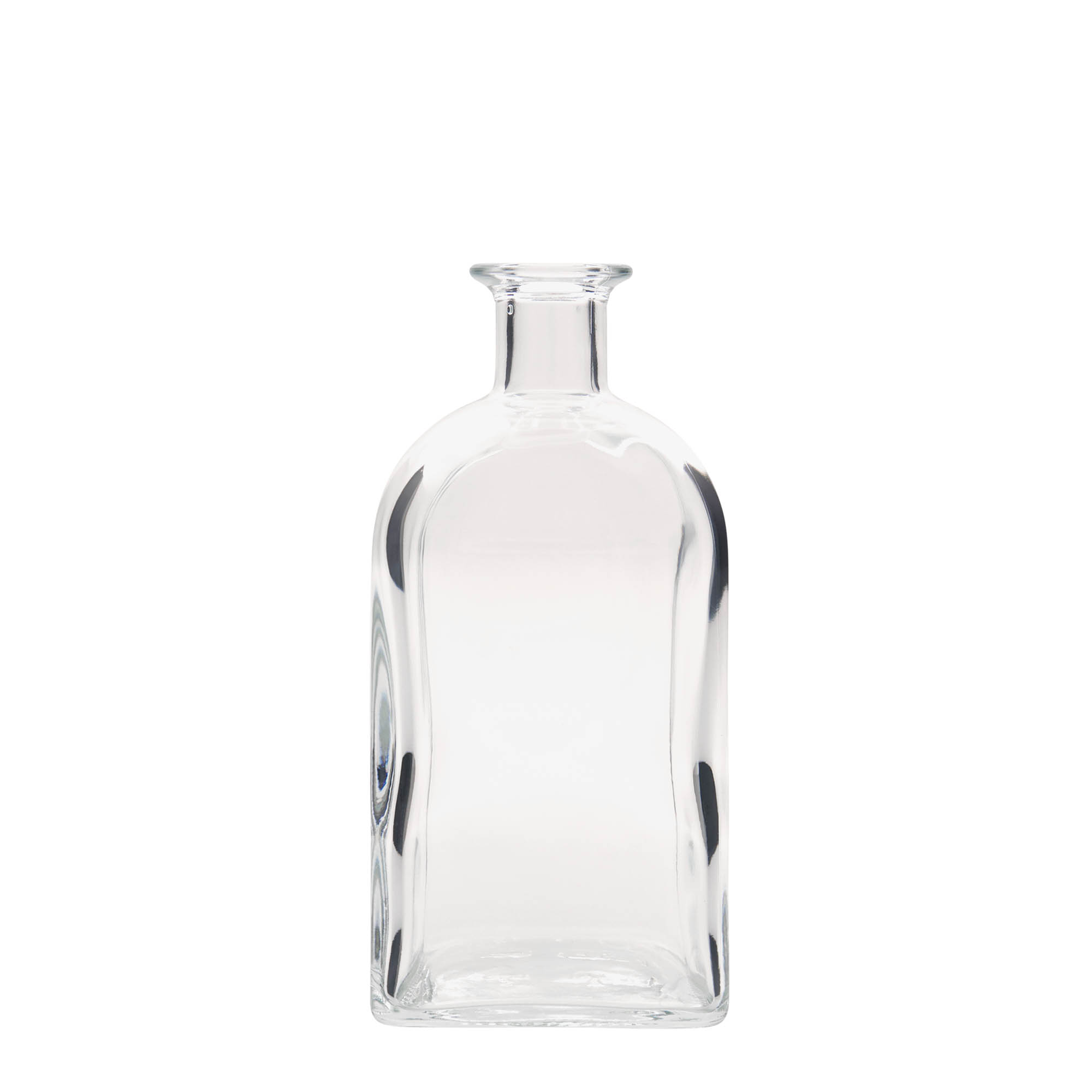 700 ml Glasflasche Apotheker Carré, quadratisch, Mündung: Kork