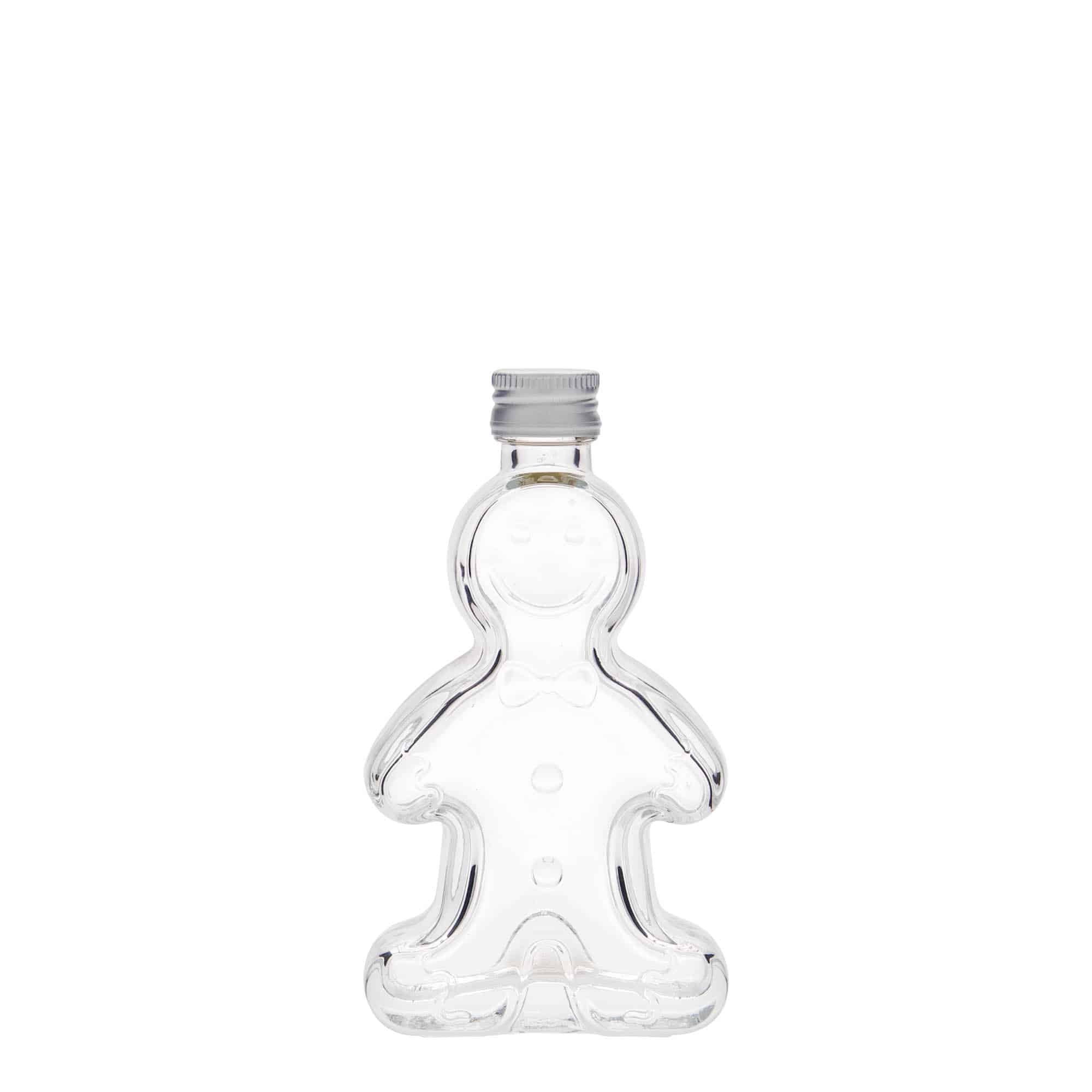 50 ml Glasflasche „Lebkuchenmann“, Mündung: PP 18