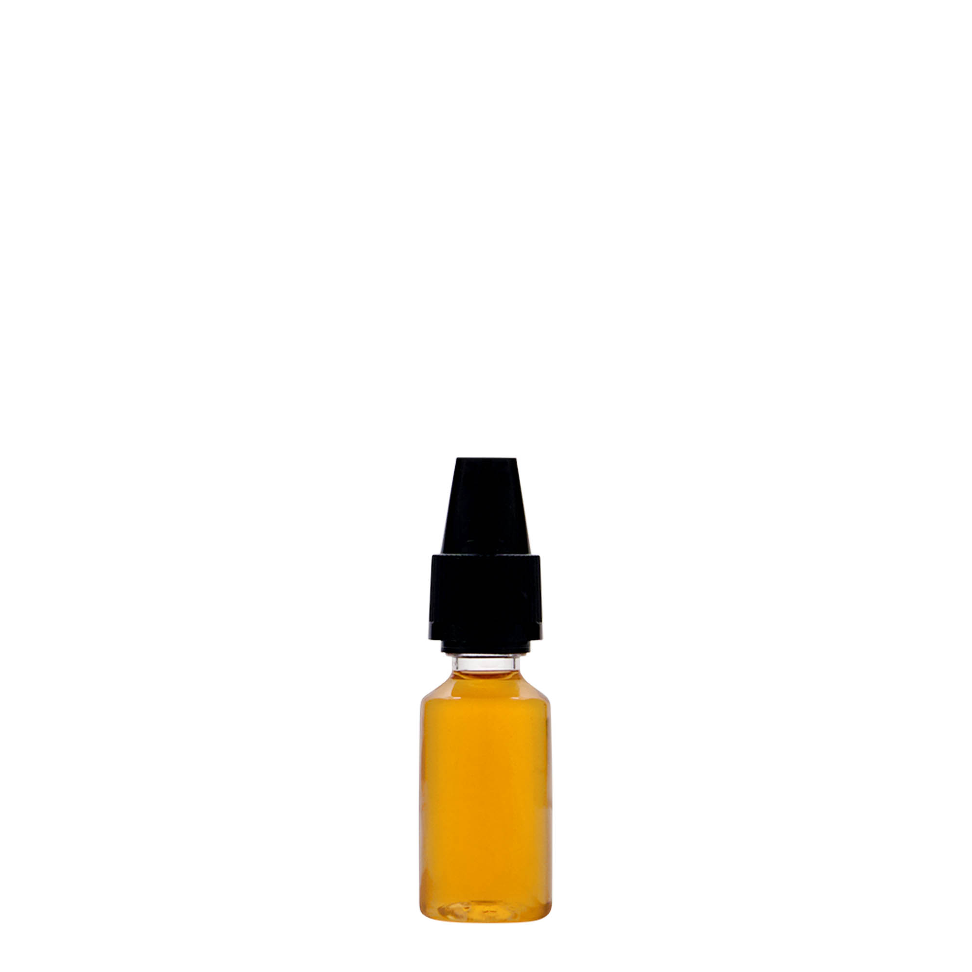 10 ml PET-Flasche „E-Liquid“ mit Qualitäts- und Kindersicherung, Kunststoff, Mündung: Schraubverschluss