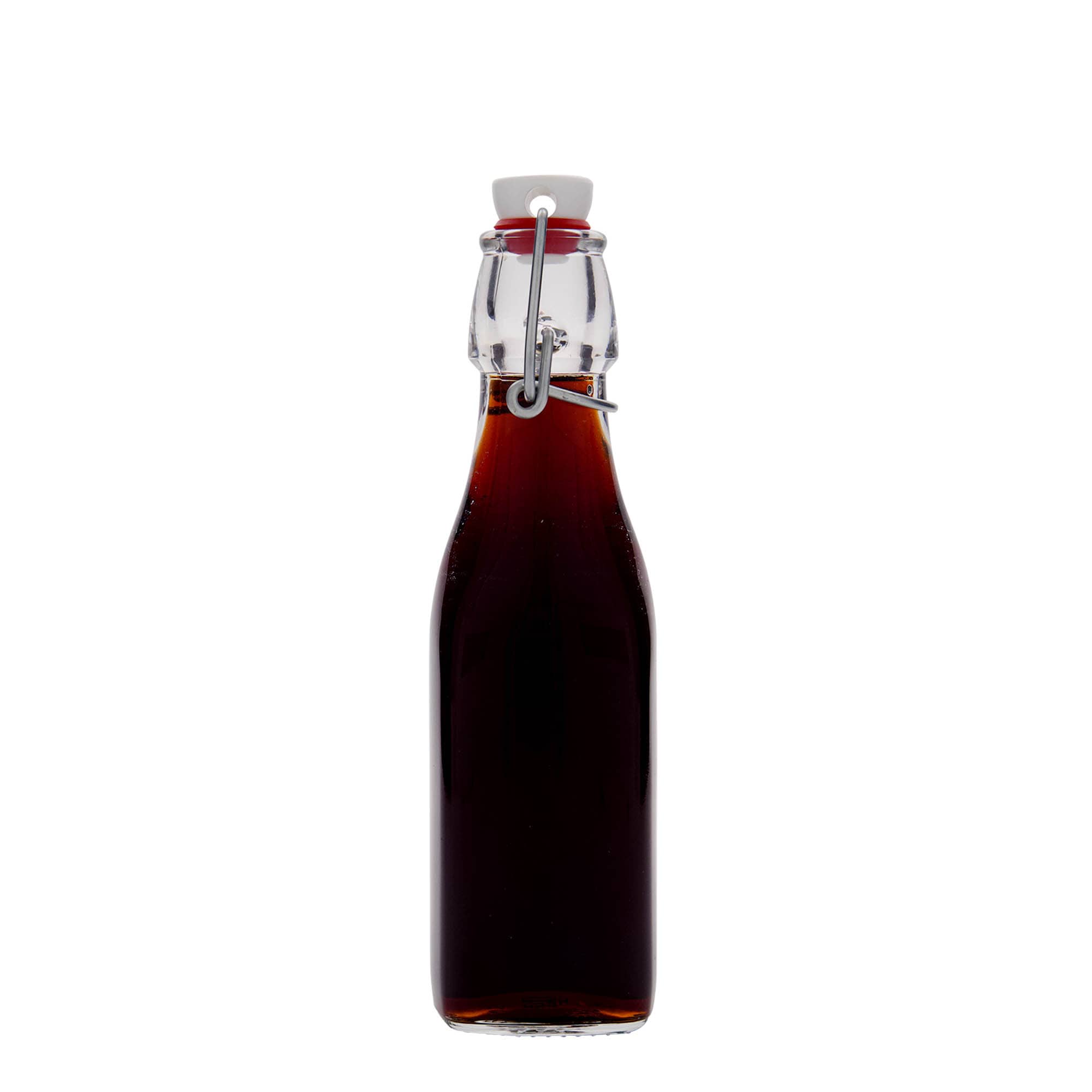 250 ml Glasflasche 'Swing', quadratisch, Mündung: Bügelverschluss
