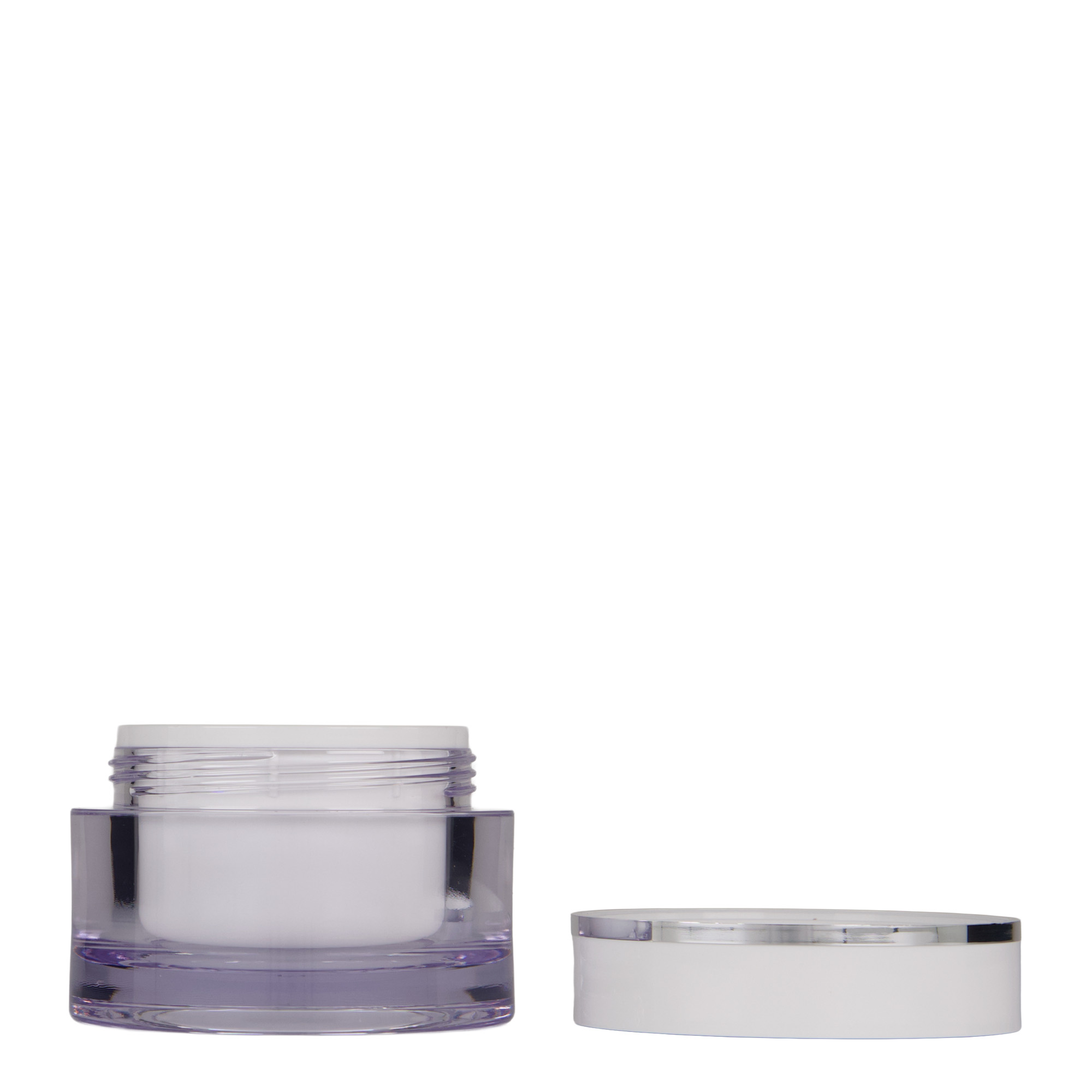 50 ml Tiegel, SAN-Kunststoff, weiß, Mündung: Schraubverschluss