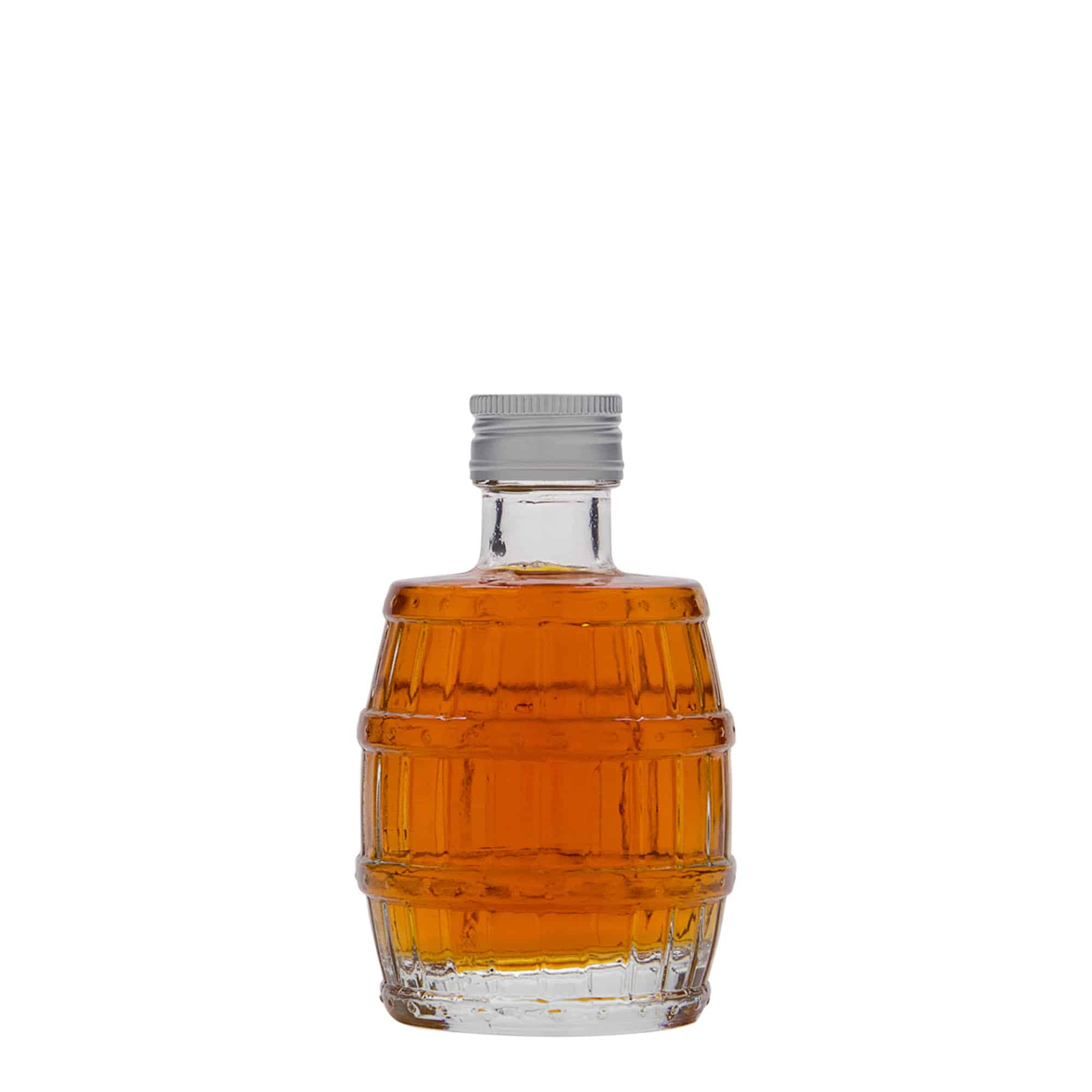 100 ml Glasflasche 'Fass', Mündung: PP 24