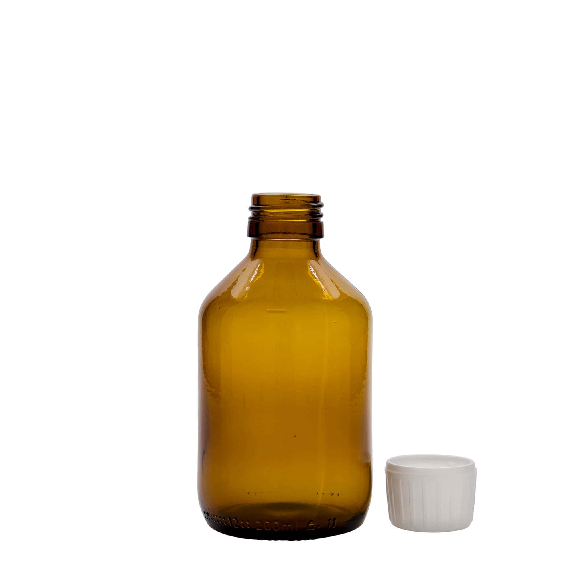 200 ml Medizinflasche, braun, Glas, Mündung: PP 28