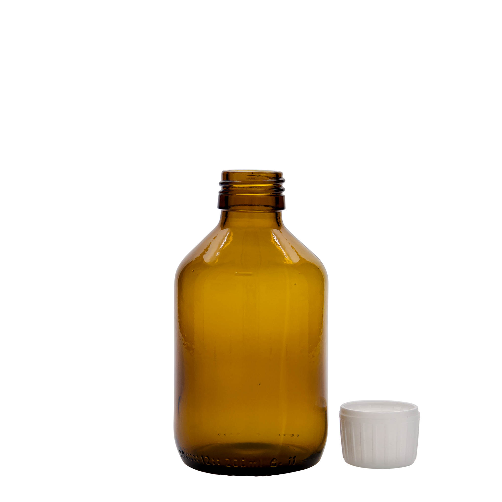 200 ml Medizinflasche, braun, Glas, Mündung: PP 28