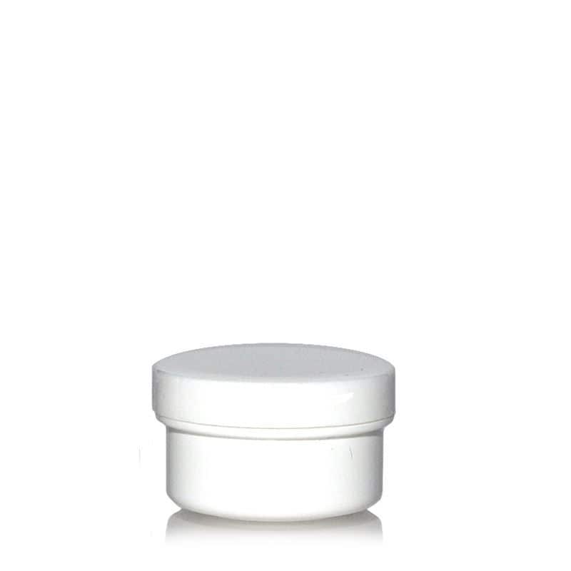 12 ml Kunststoffdose 'White Line', PP, weiß, Mündung: Schraubverschluss