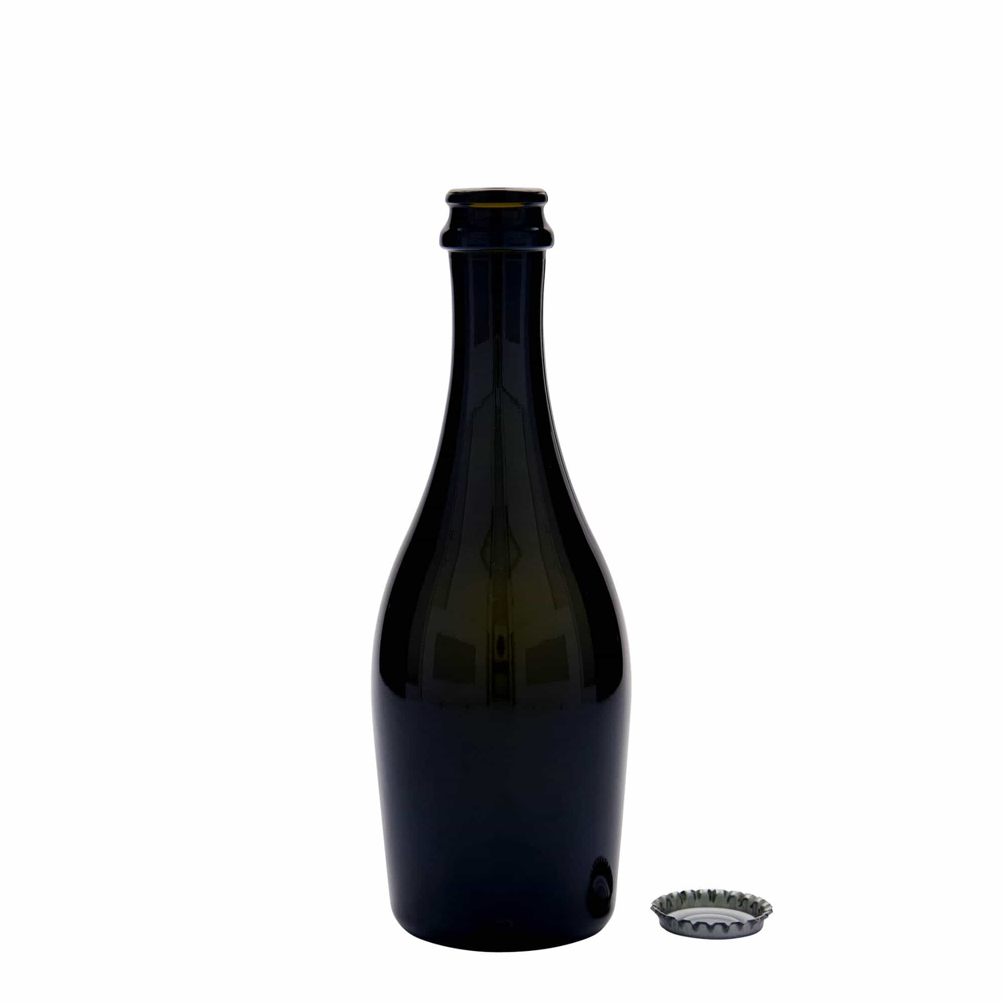 330 ml Sektflasche „Carmen“, Glas, antikgrün, Mündung: Kronkorken