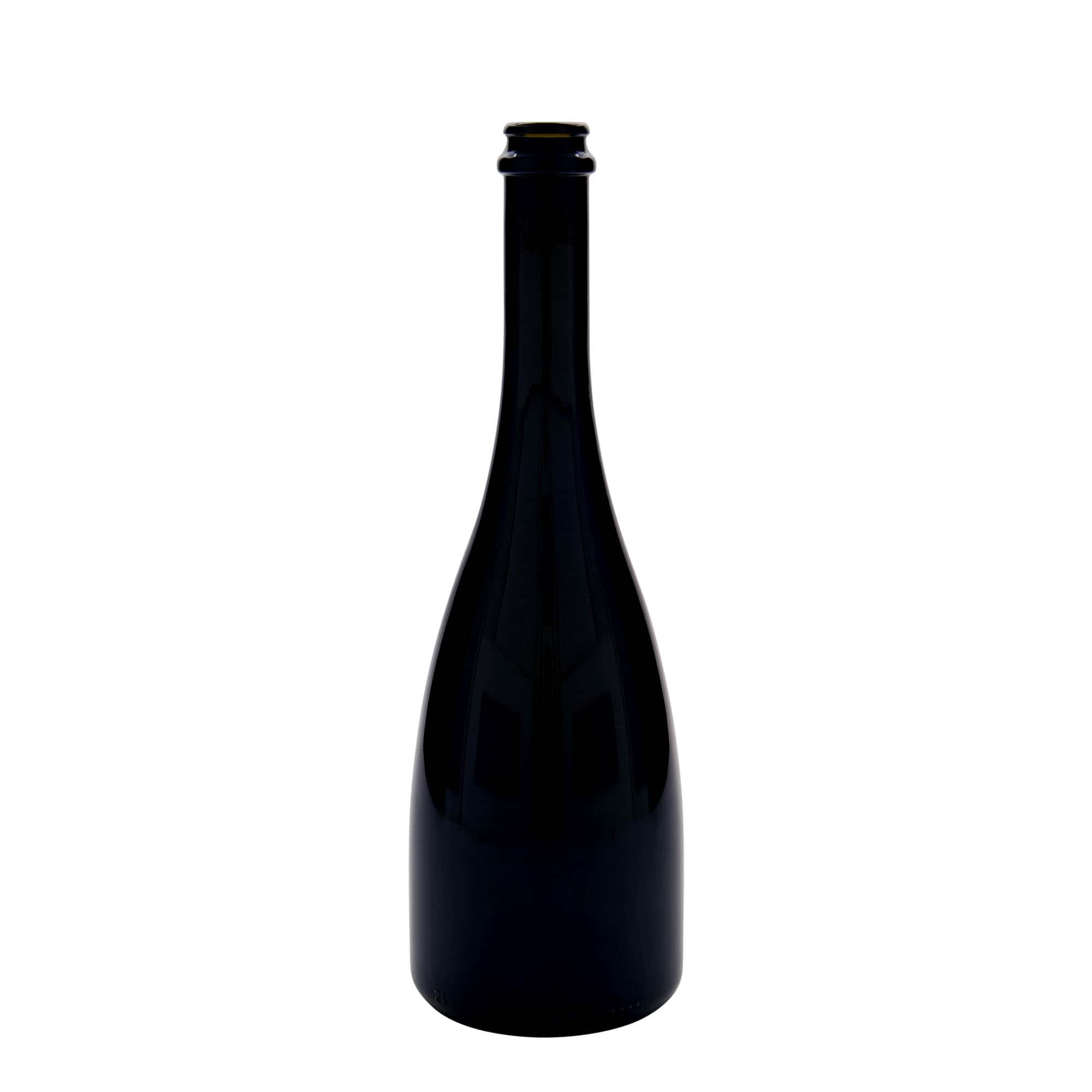 750 ml Bier-/Sektflasche „Tosca“, Glas, antikgrün, Mündung: Kronkorken
