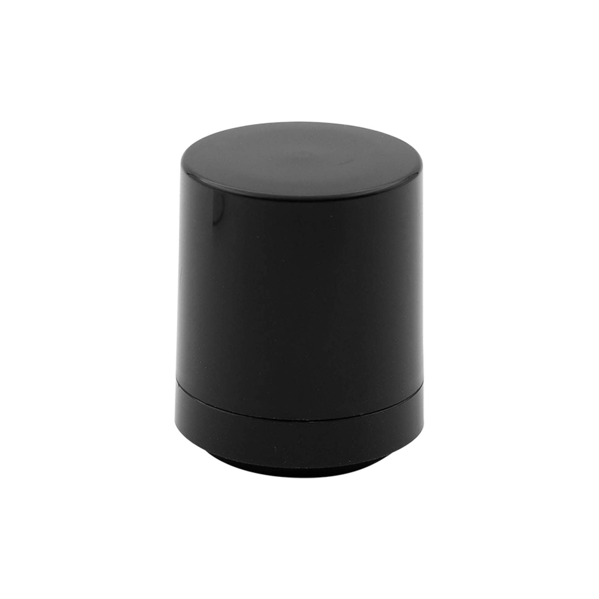 Airless Dispenser Pumpkopf „Mezzo“, Typ D, PP-Kunststoff, schwarz mit schwarzer Kappe