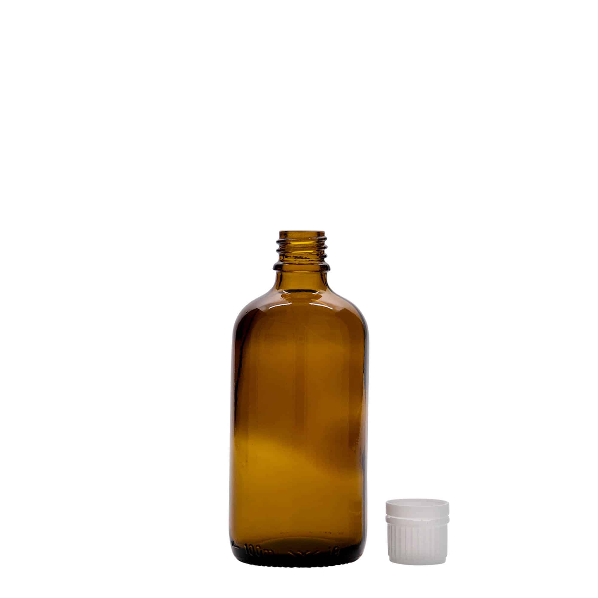 100 ml Medizinflasche, Glas, braun, Mündung: DIN 18