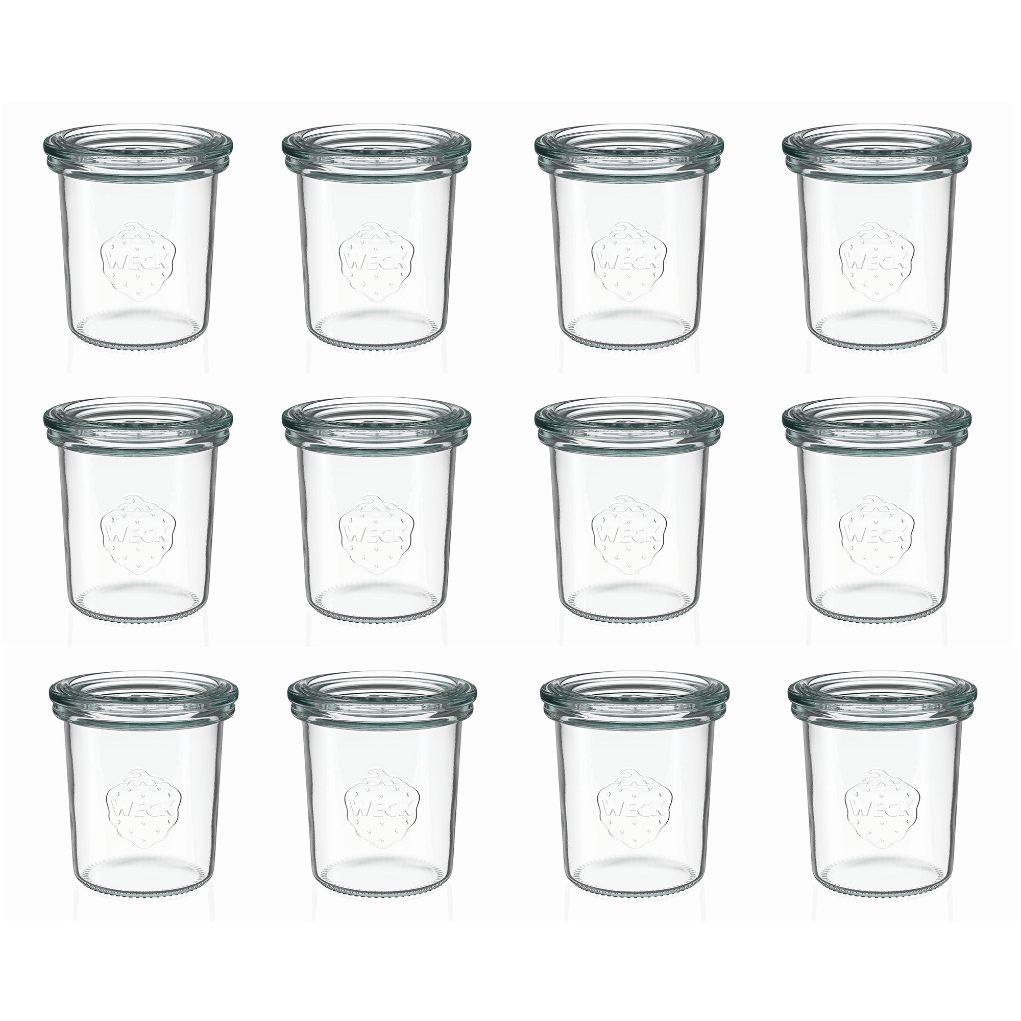 12x 160 ml WECK-Sturzglas mit Glasdeckel RR 60