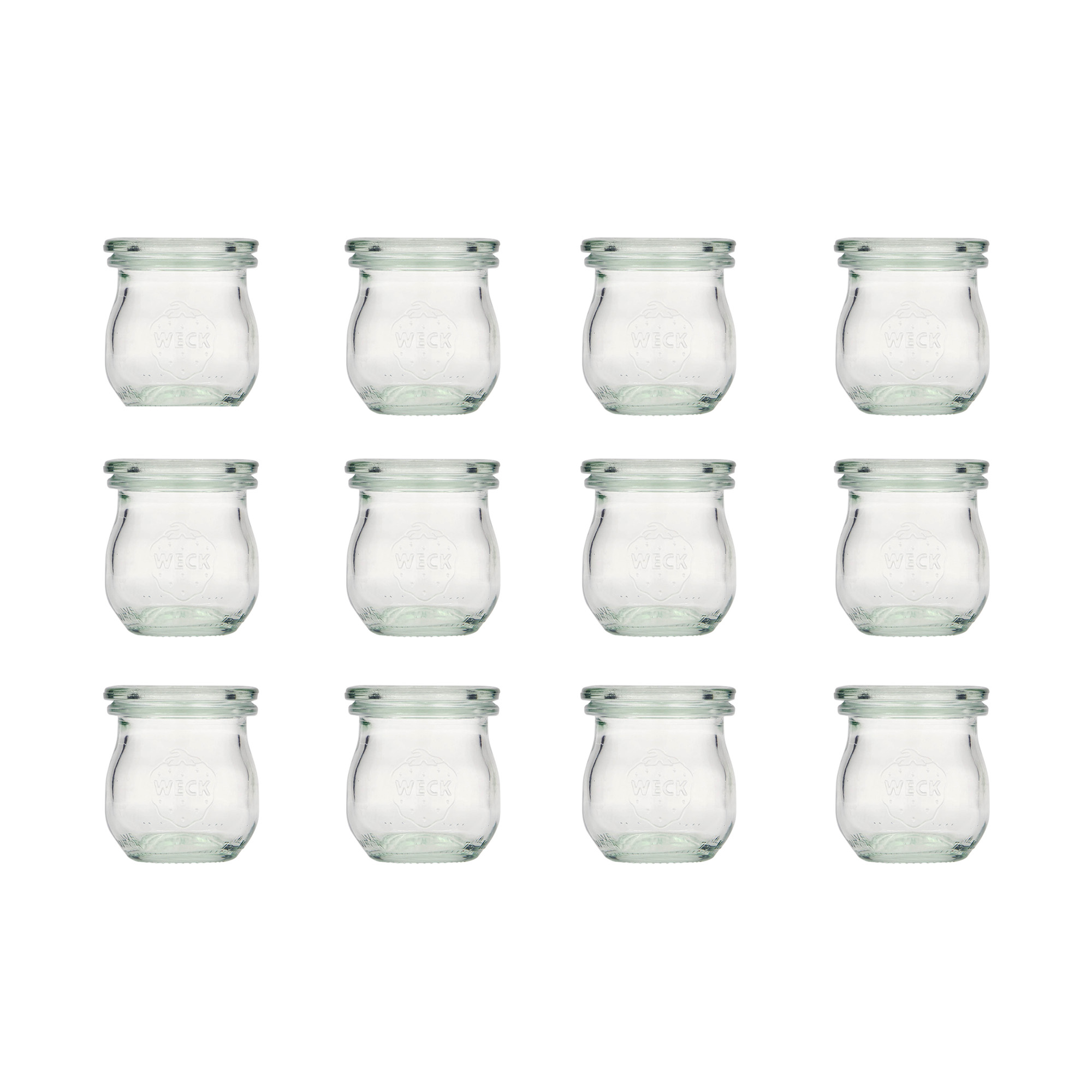 12x 75 ml WECK-Tulpenglas mit Glasdeckel RR 40