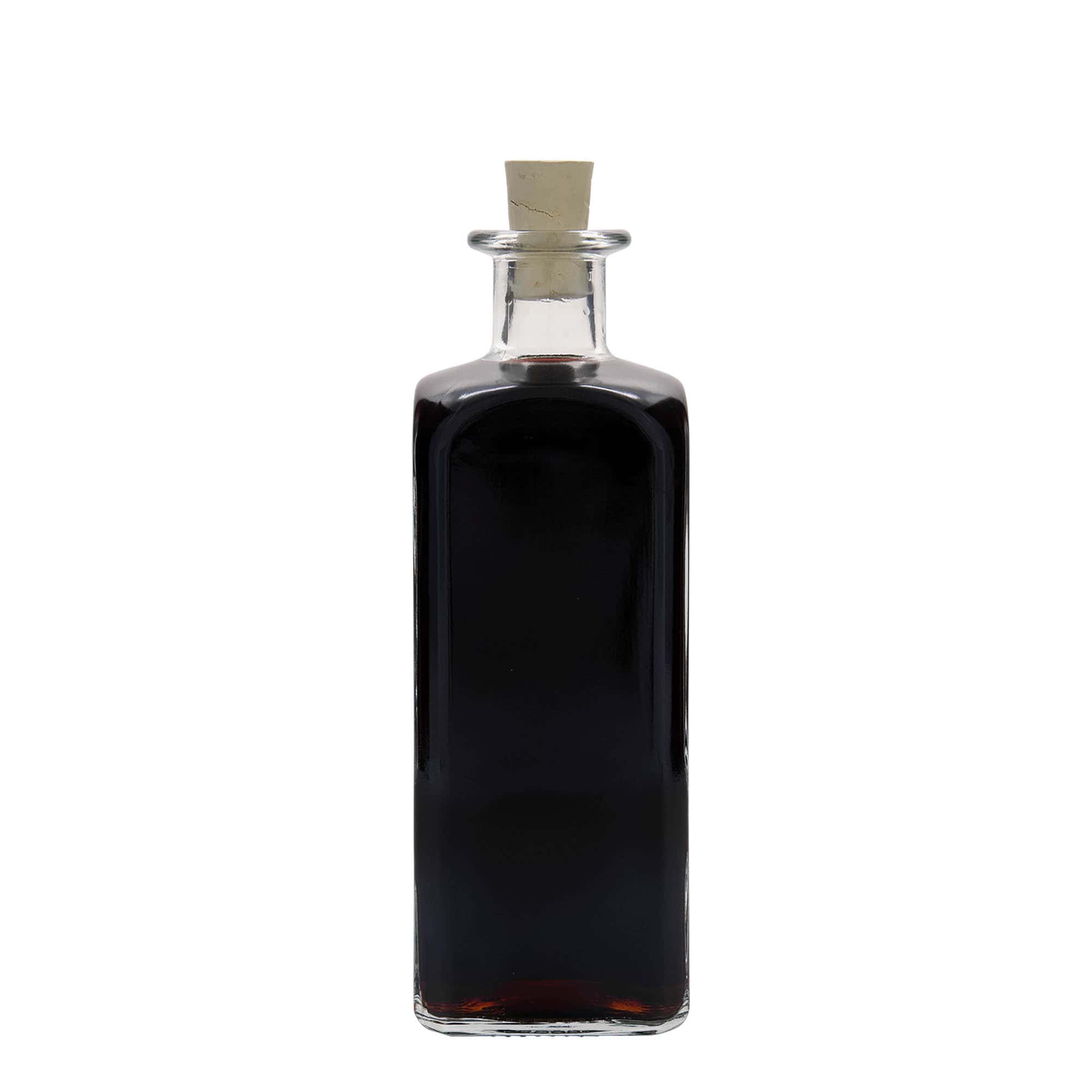 500 ml Glasflasche Apotheker Carré, quadratisch, Mündung: Kork