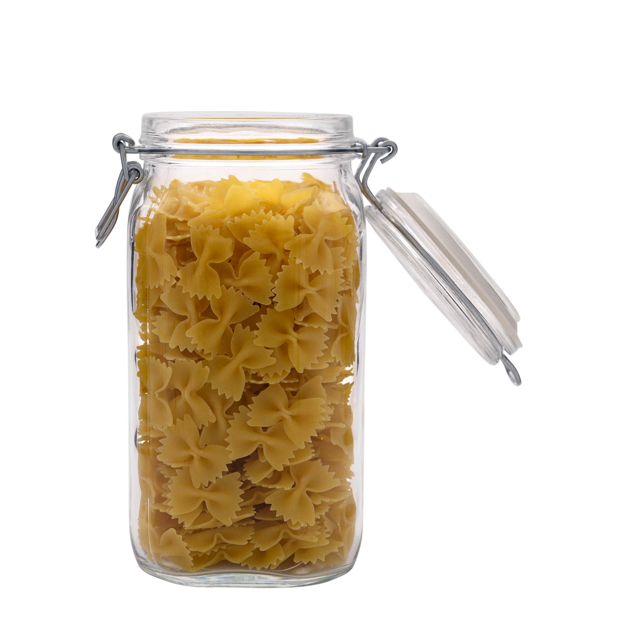 1.500 ml Drahtbügelglas „Fido“, quadratisch, Mündung: Drahtbügelverschluss