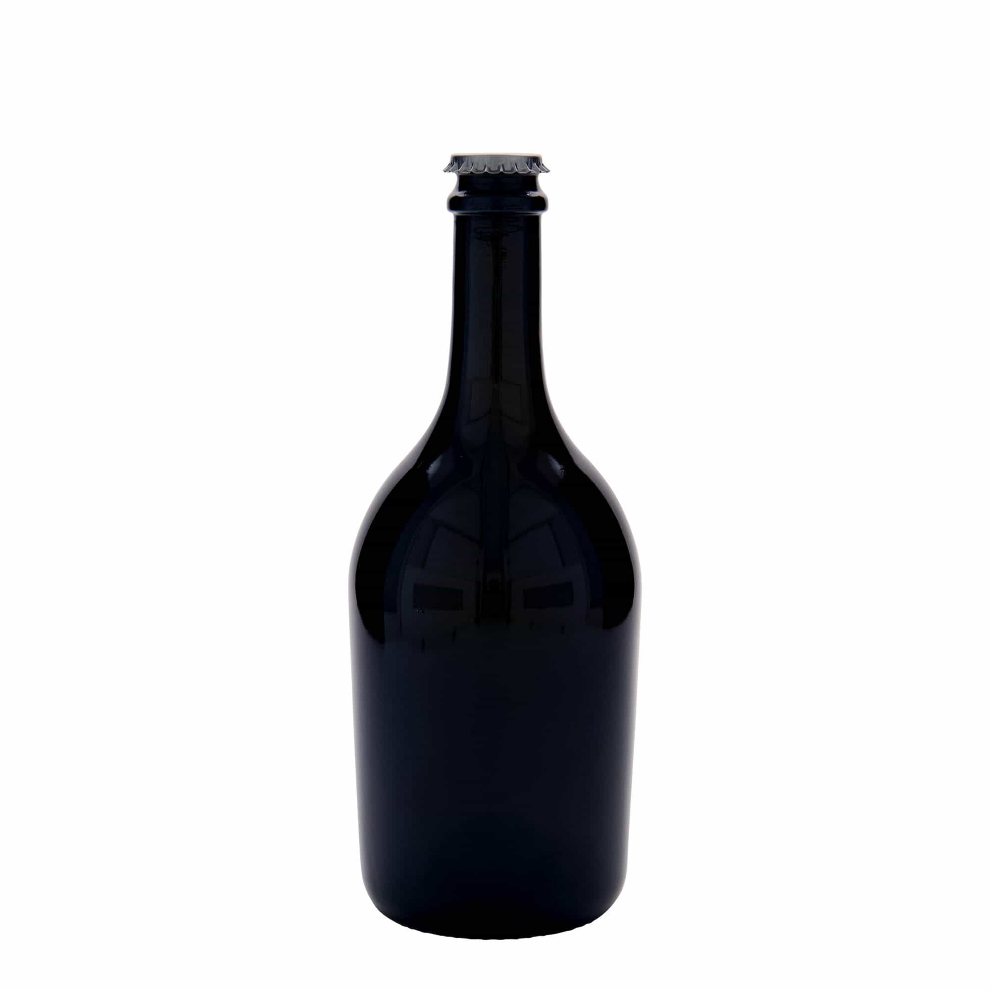 750 ml Bier-/Sektflasche 'Butterfly', Glas, antikgrün, Mündung: Kronkorken