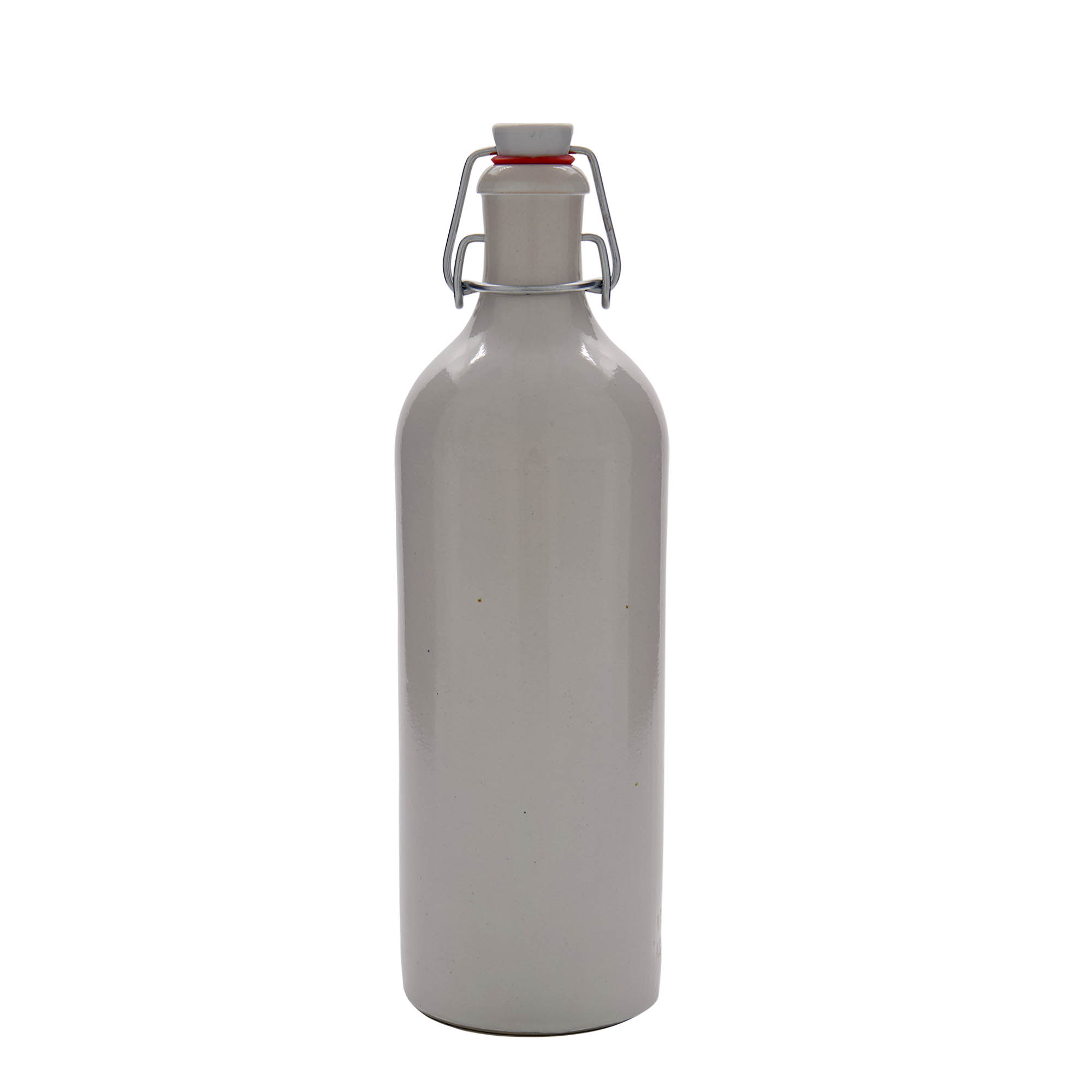 750 ml Tonkrug, Steinzeug, weiß, Mündung: Bügelverschluss 750 ml Tonkrug, Steinzeug, weiß, Mündung: Bügelverschluss