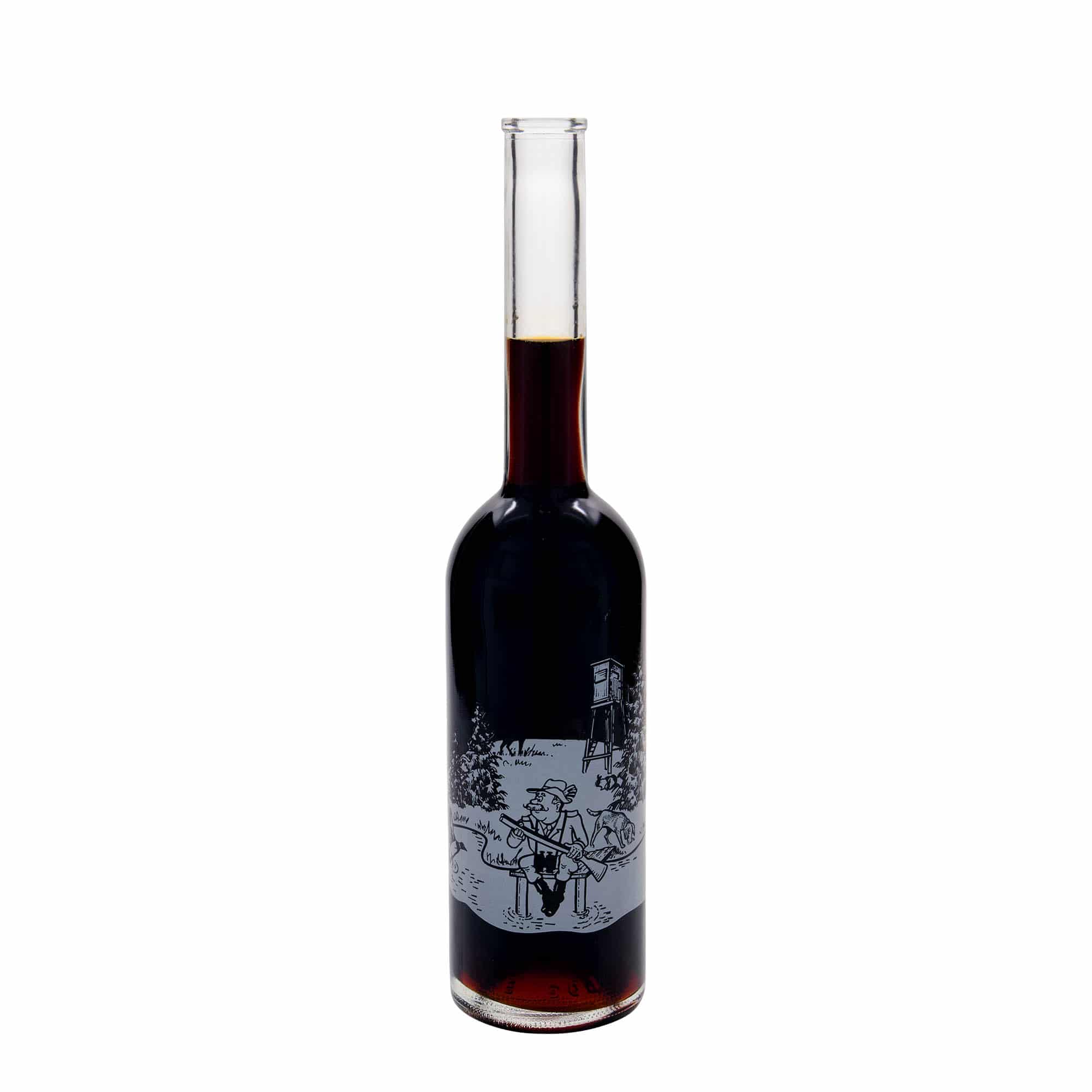 500 ml Glasflasche 'Opera', Motiv: Jäger, Mündung: Kork 500 ml Glasflasche 'Opera', Motiv: Jäger, Mündung: Kork