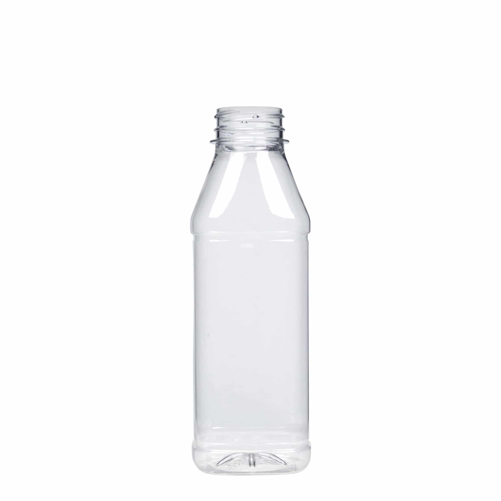 500 ml PET-Flasche 'Milk and Juice Carré', quadratisch, Kunststoff, Mündung: 38 mm 500 ml PET-Flasche 'Milk and Juice Carré', quadratisch, Kunststoff, Mündung: 38 mm