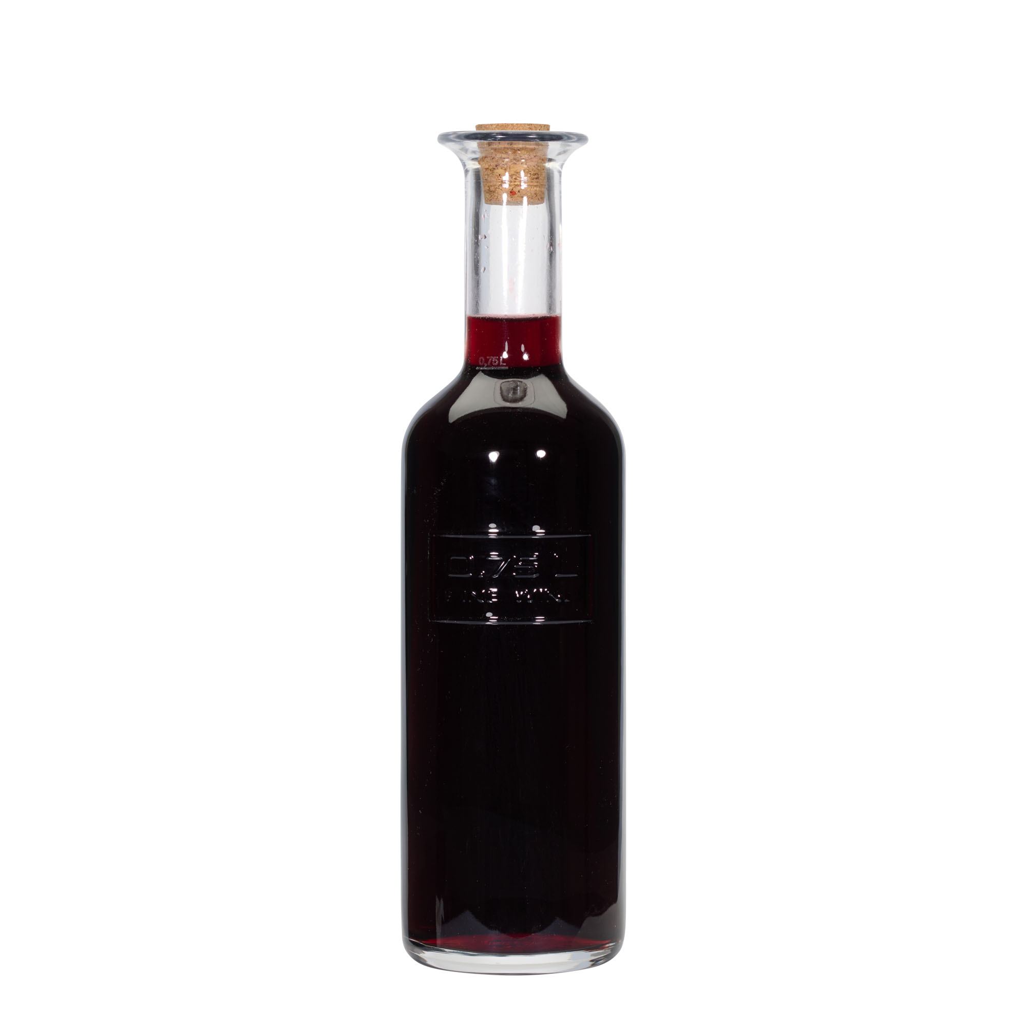 750 ml Glasflasche 'Optima Fine Wine', Mündung: Kork 750 ml Glasflasche 'Optima Fine Wine', Mündung: Kork
