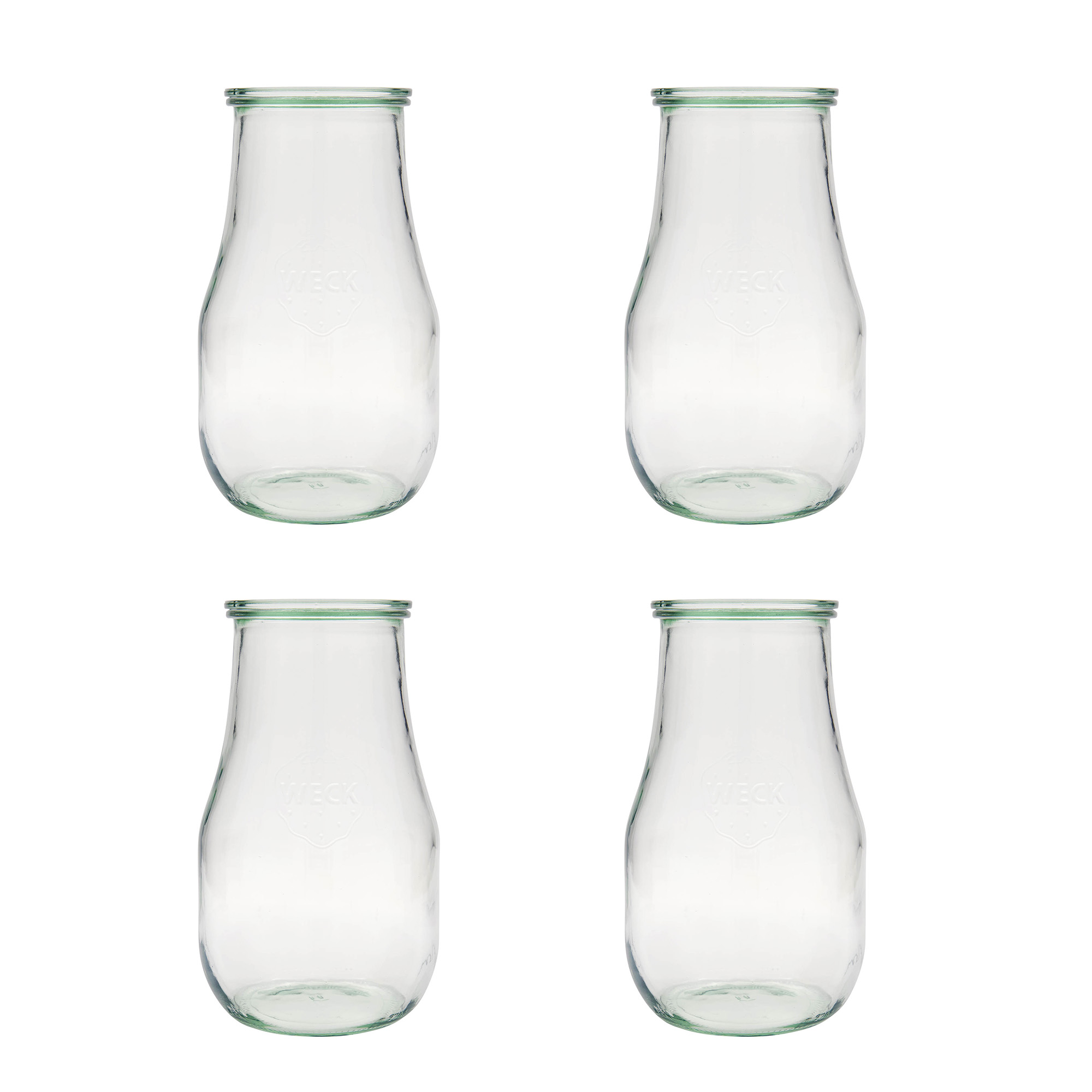 4x 2700 ml WECK-Tulpenglas mit Glasdeckel RR 100
