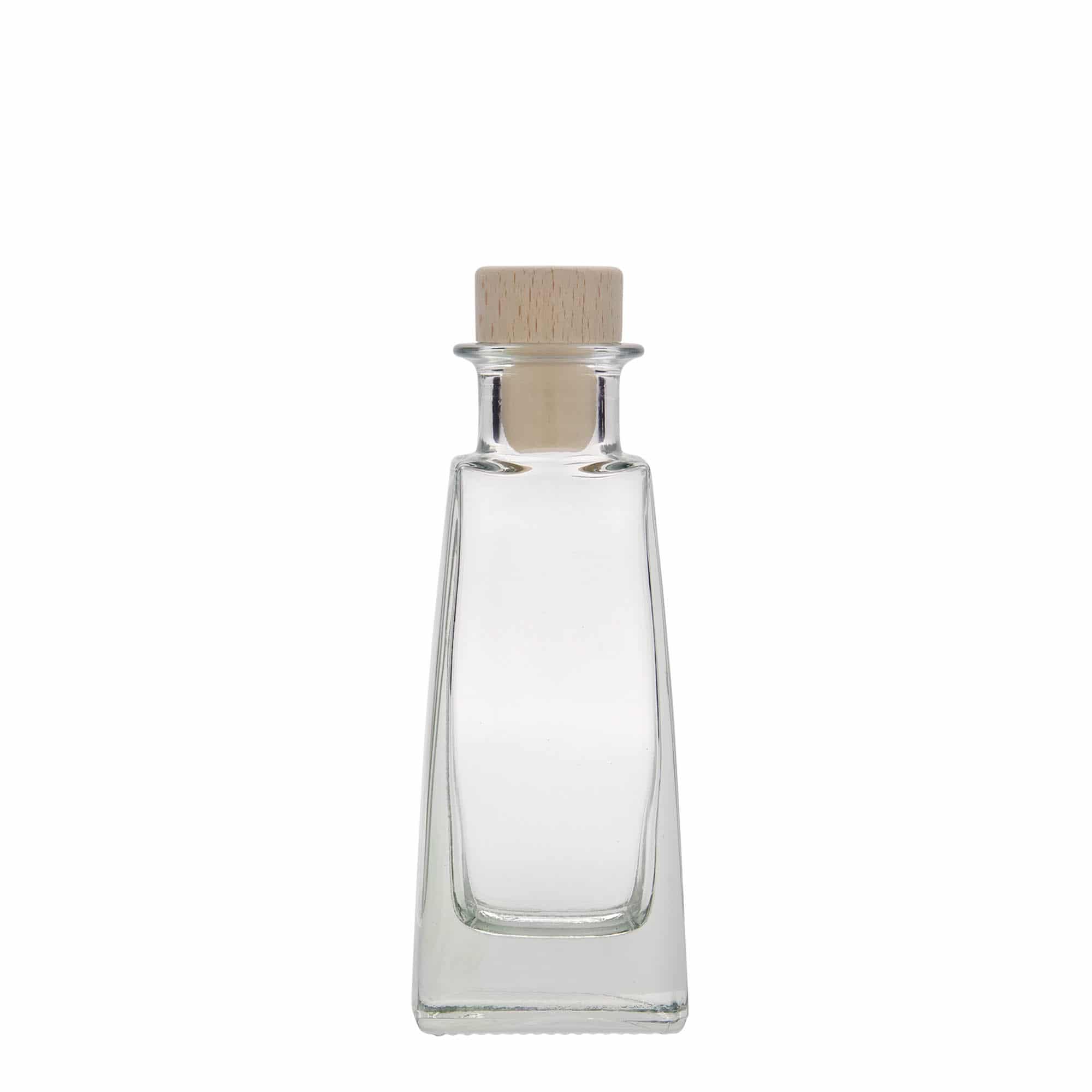 100 ml Glasflasche „Timmy“, rechteckig, Mündung: Kork
