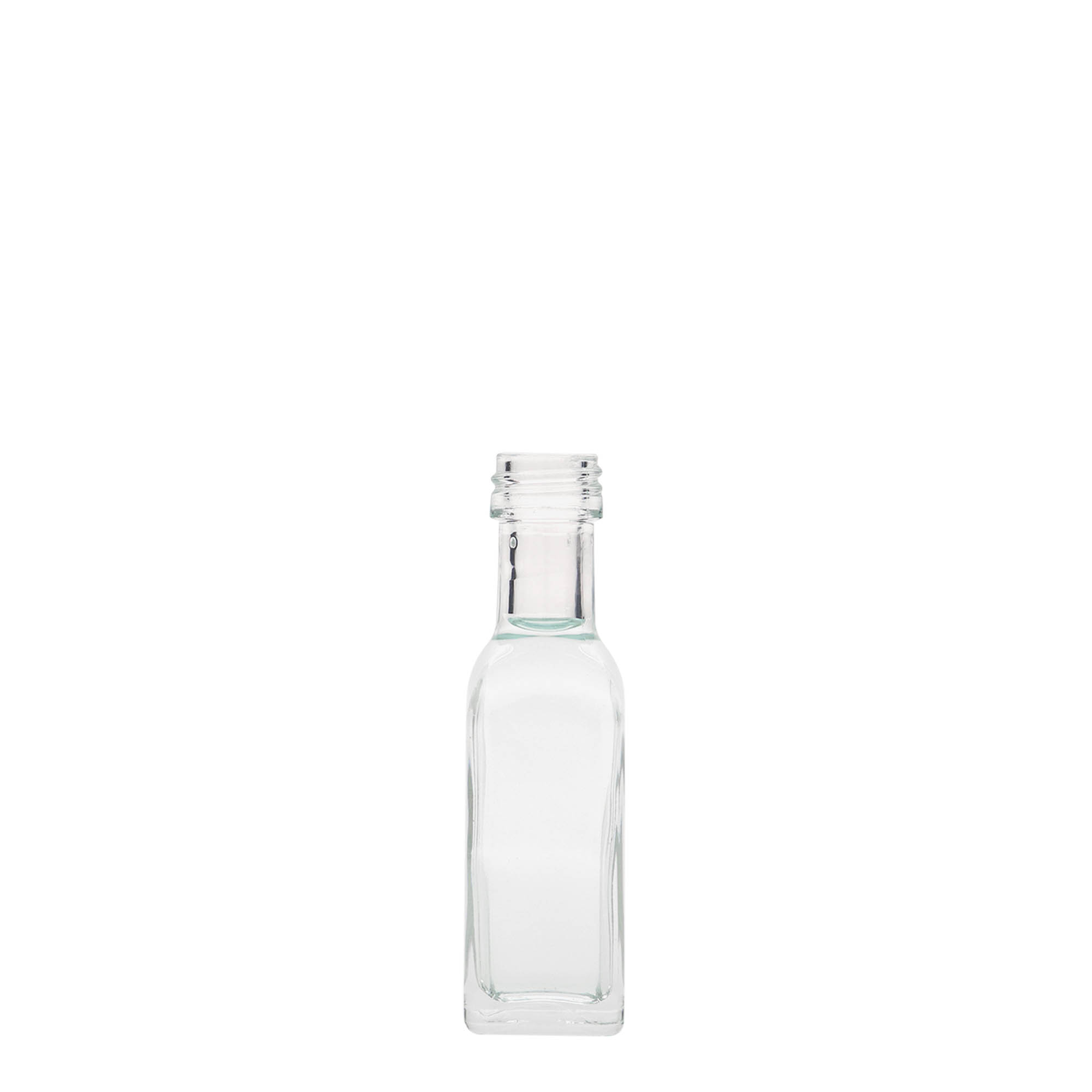 20 ml Glasflasche 'Marasca', quadratisch, Mündung: PP 18 20 ml Glasflasche 'Marasca', quadratisch, Mündung: PP 18