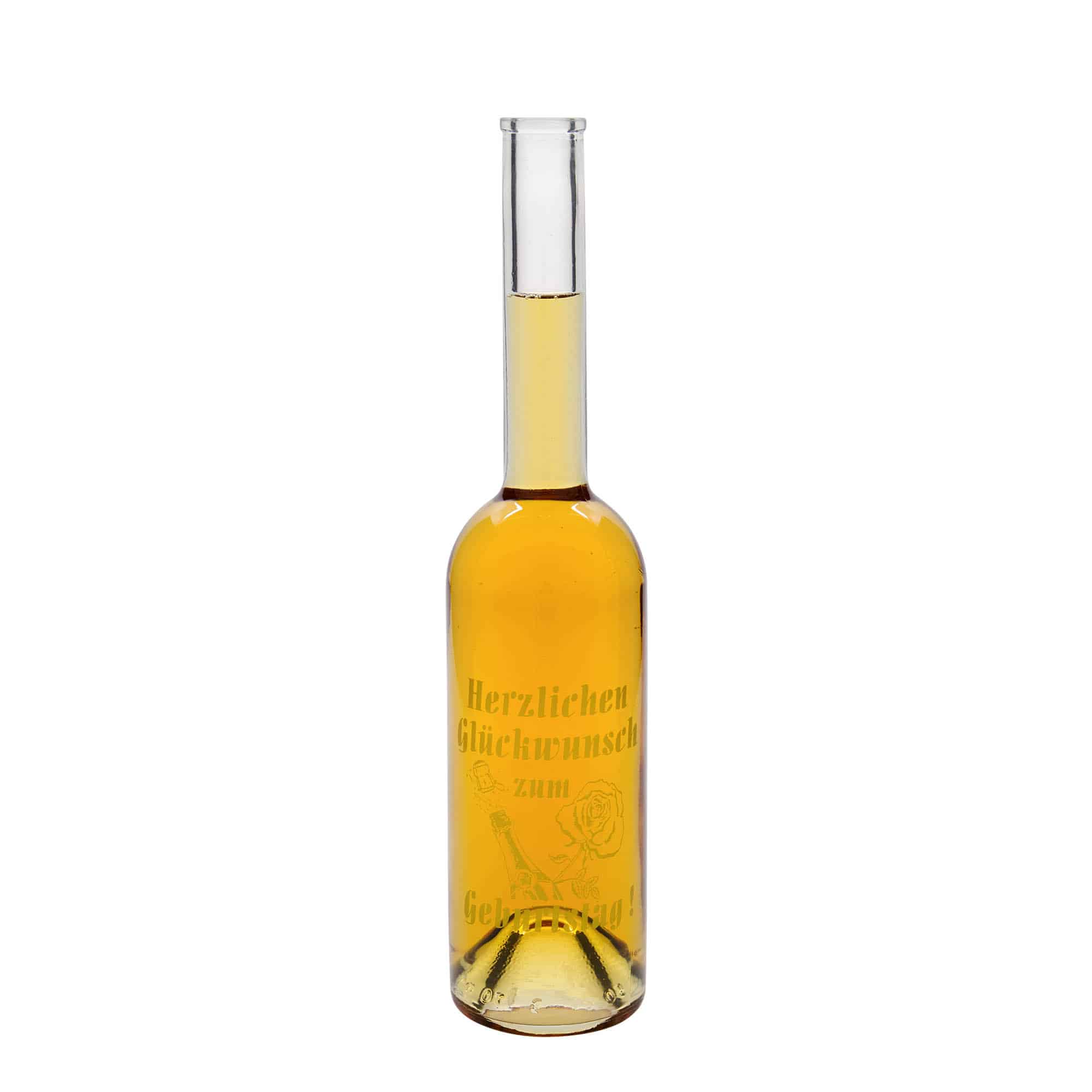 500 ml Glasflasche „Opera“, Motiv: Geburtstagsflasche, Mündung: Kork