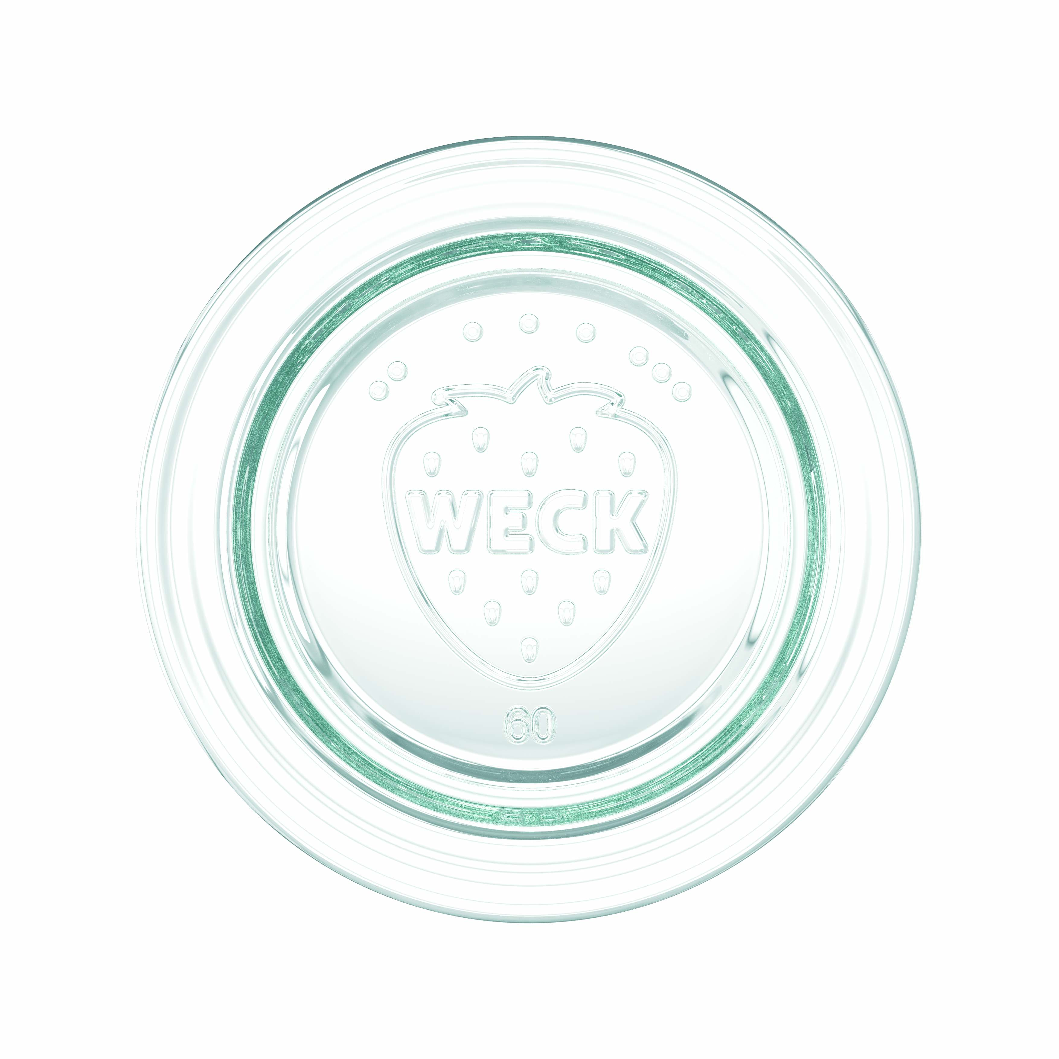 6x 340 ml WECK-Zylinderglas mit Glasdeckel RR 60