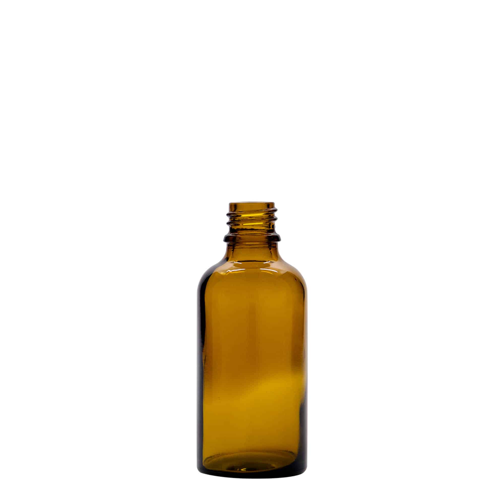 50 ml Pipettenflasche Medizin, Glas, braun-rot, Mündung: DIN 18